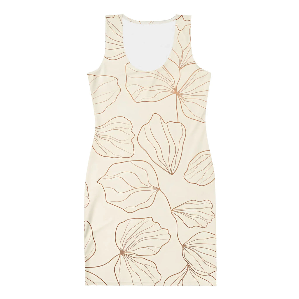 Bodycon Dress Bodycon dress AwRans Clothing all-over-print-bodycon-dress-white-front-689b9362259df