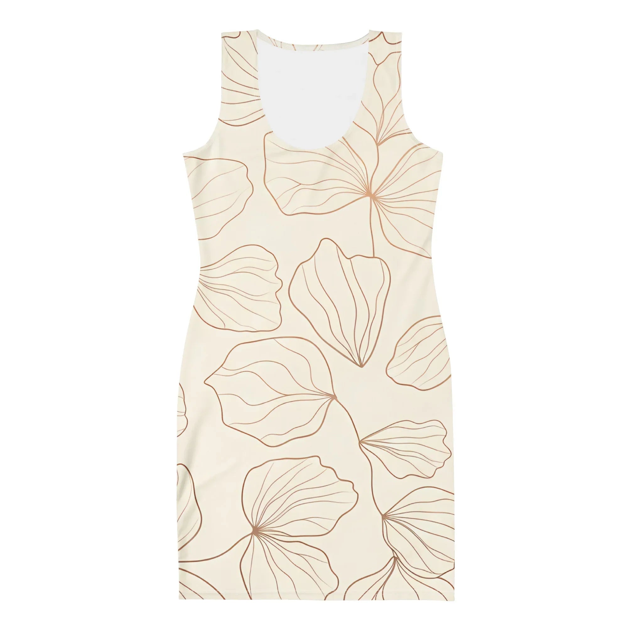 Bodycon Dress Bodycon dress AwRans Clothing all-over-print-bodycon-dress-white-front-689b9362259df