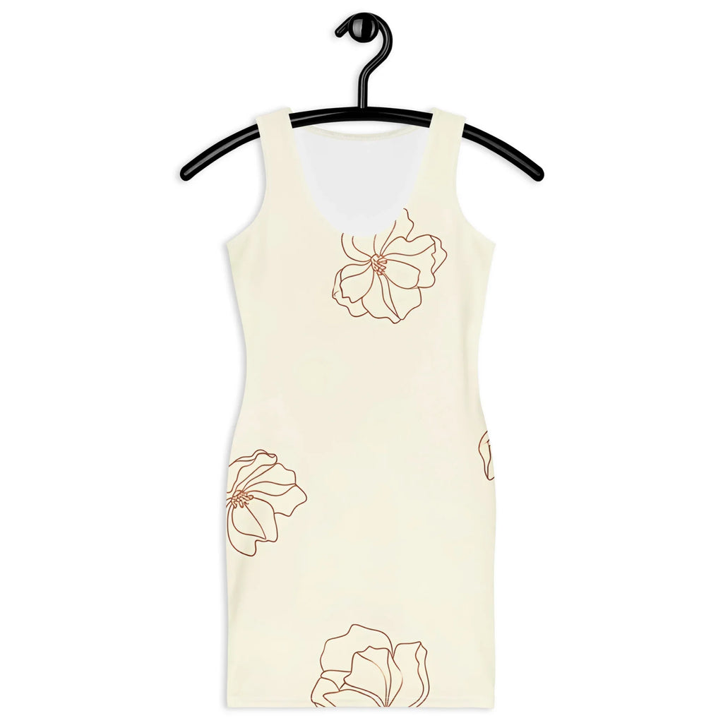 Bodycon Dress Bodycon dress AwRans Clothing all-over-print-bodycon-dress-white-front-689b939213d19