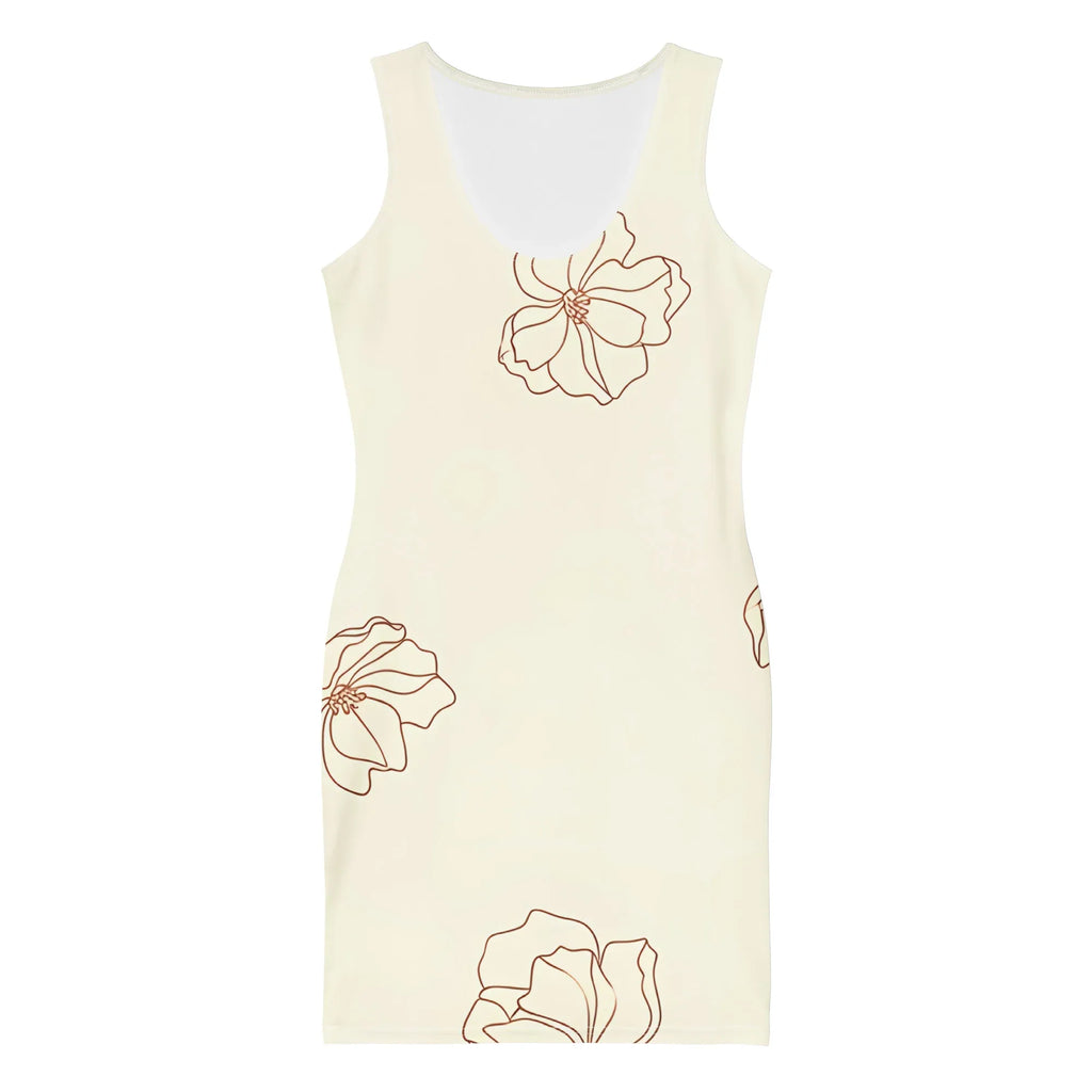 Bodycon Dress Bodycon dress AwRans Clothing all-over-print-bodycon-dress-white-front-689b939213dff
