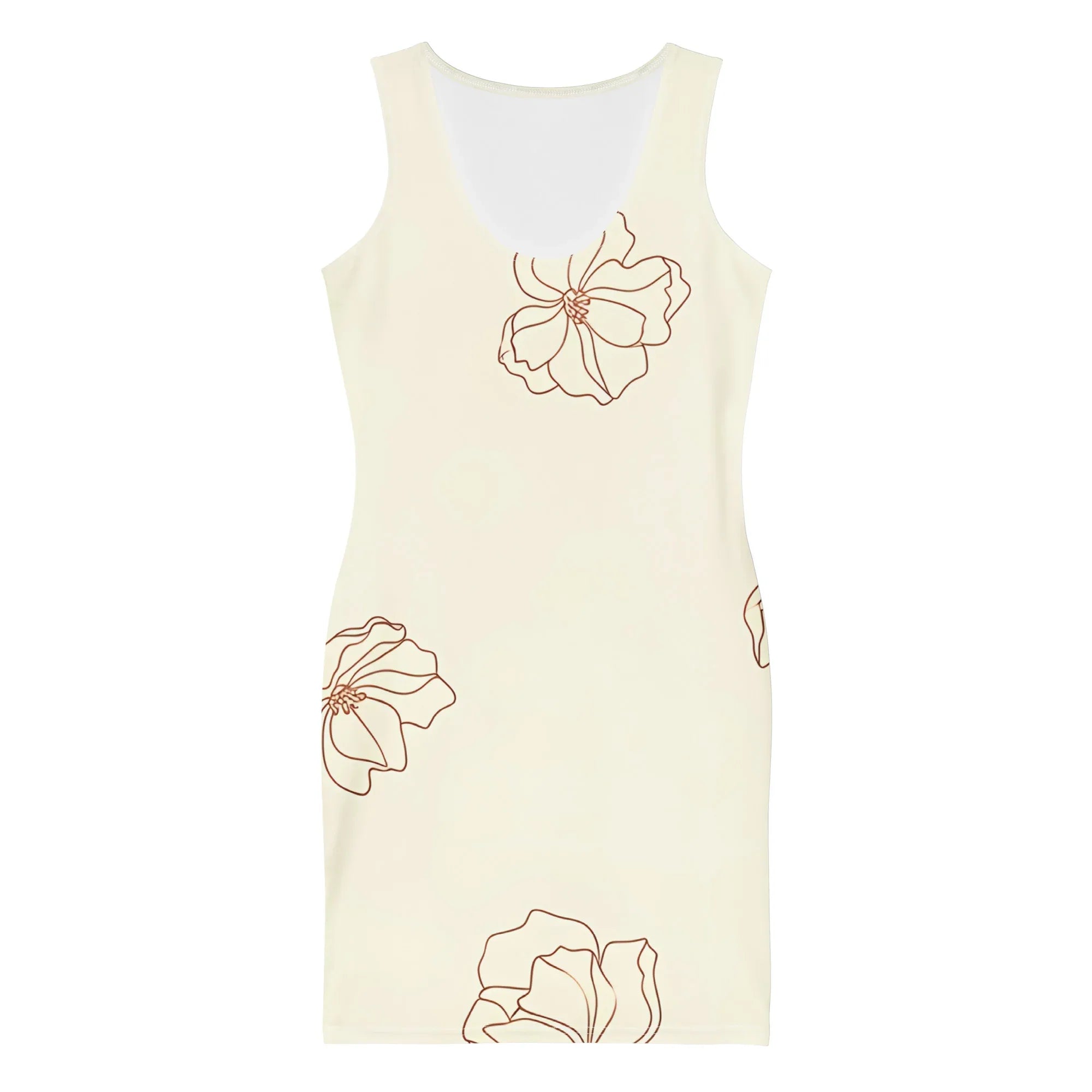 Bodycon Dress Bodycon dress AwRans Clothing all-over-print-bodycon-dress-white-front-689b939213dff