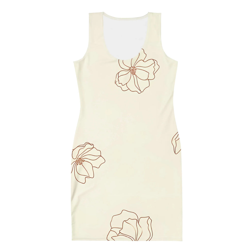 Bodycon Dress Bodycon dress AwRans Clothing all-over-print-bodycon-dress-white-front-689b939213eec