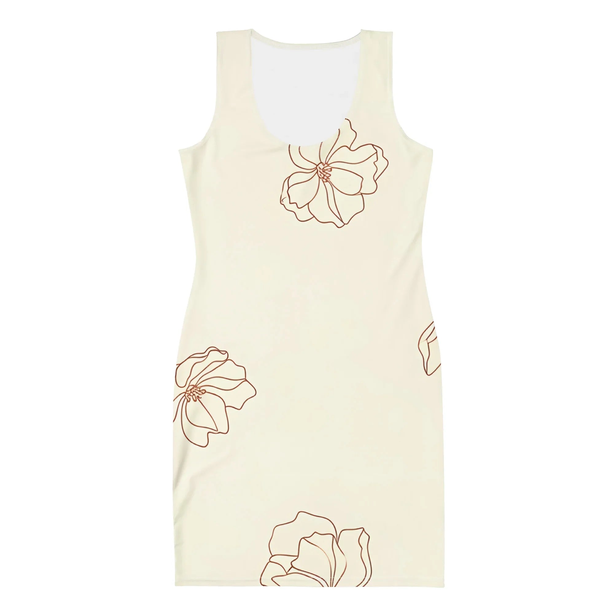 Bodycon Dress Bodycon dress AwRans Clothing all-over-print-bodycon-dress-white-front-689b939213eec