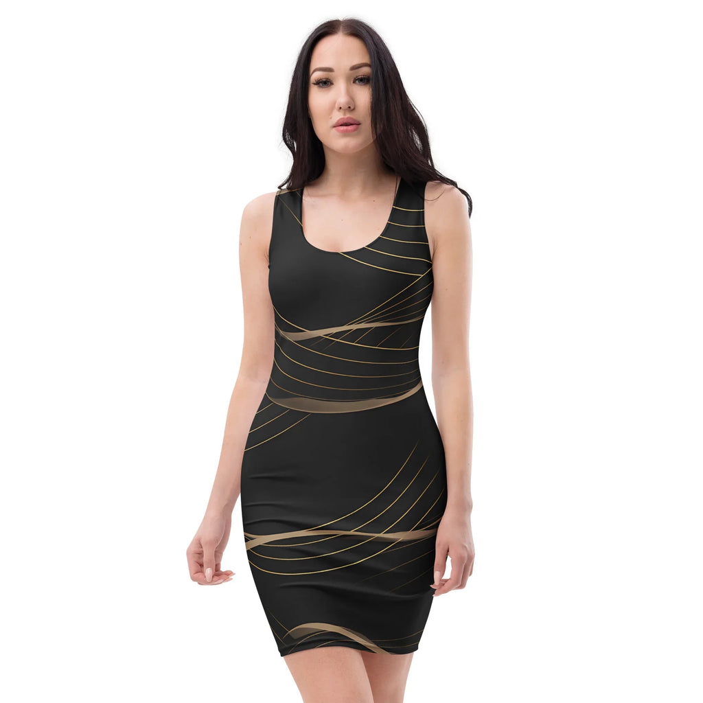 Bodycon Dress XL Bodycon dress AwRans Clothing all-over-print-bodycon-dress-white-front-689b94290b161