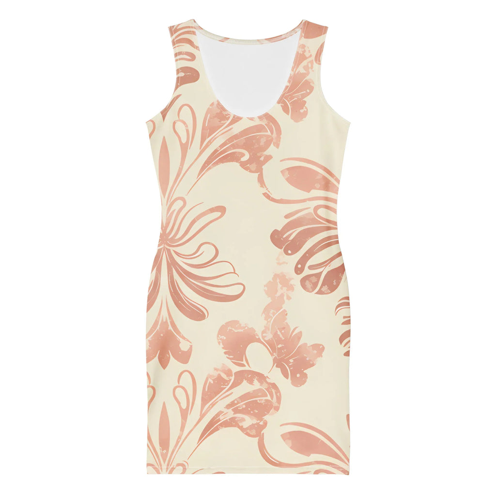Bodycon Dress Bodycon dress AwRans Clothing all-over-print-bodycon-dress-white-front-689b952111161