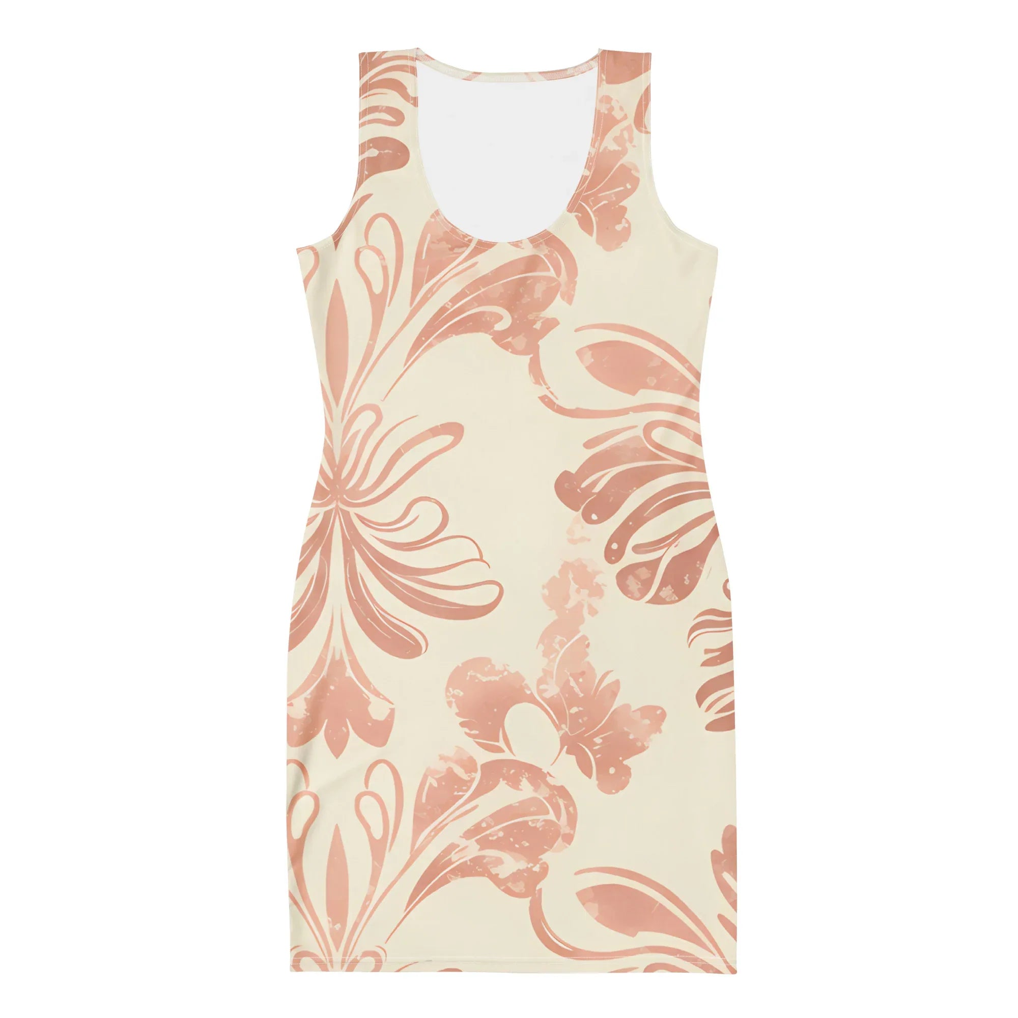 Bodycon Dress Bodycon dress AwRans Clothing all-over-print-bodycon-dress-white-front-689b9521112f3