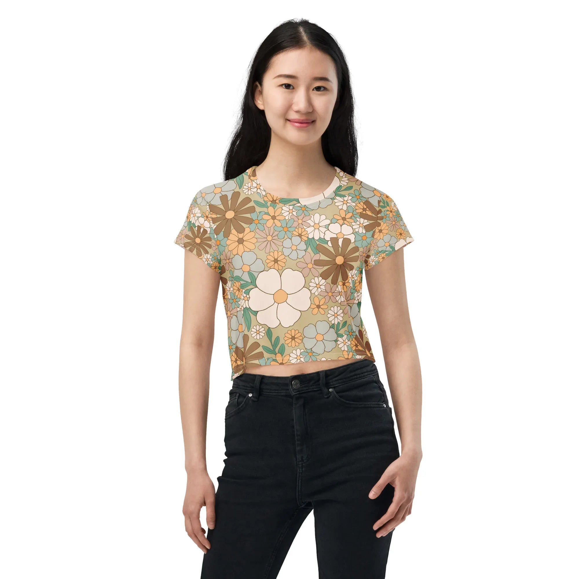 All-Over Print Crop Tee - AwRans Clothing