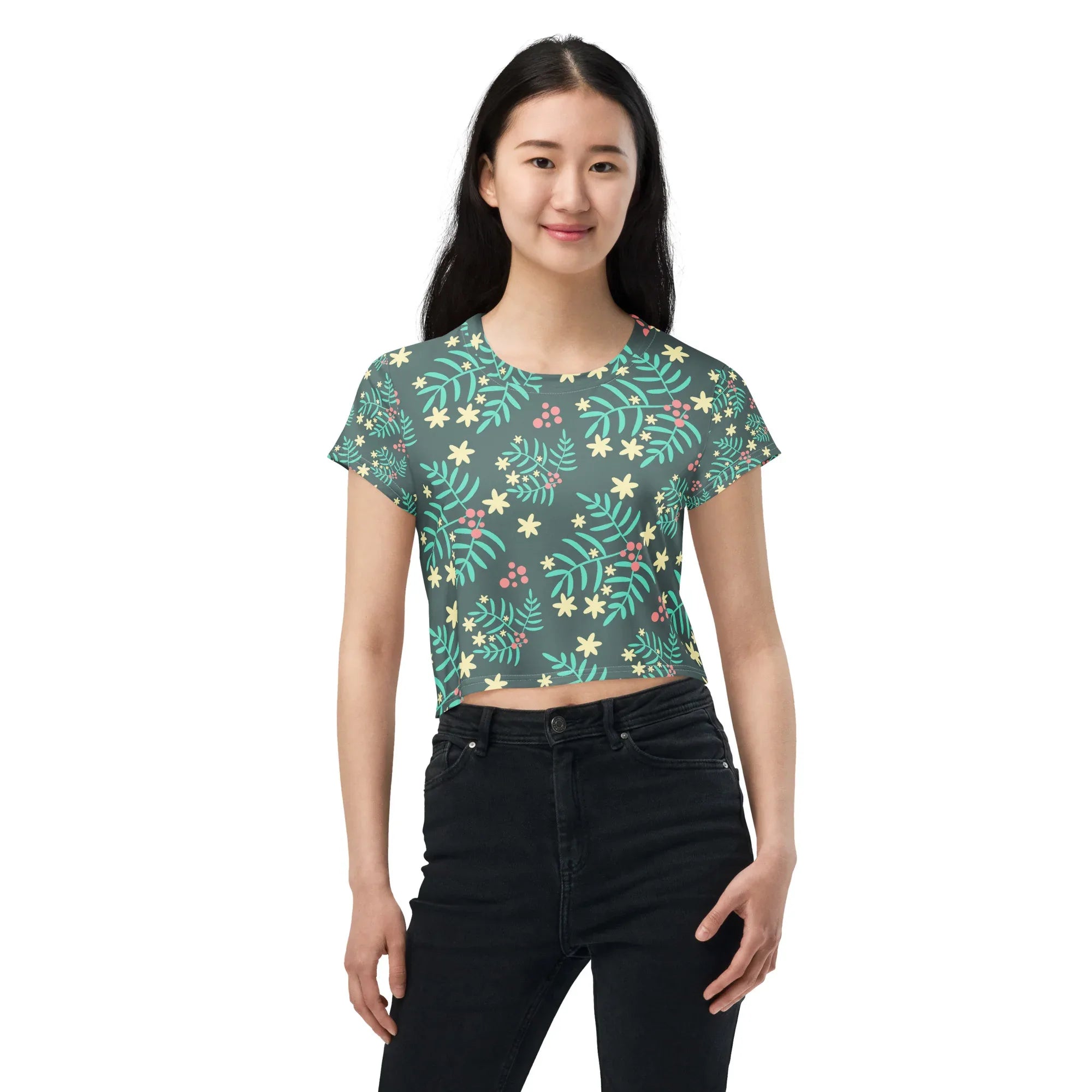 All-Over Print Crop Tee - AwRans Clothing