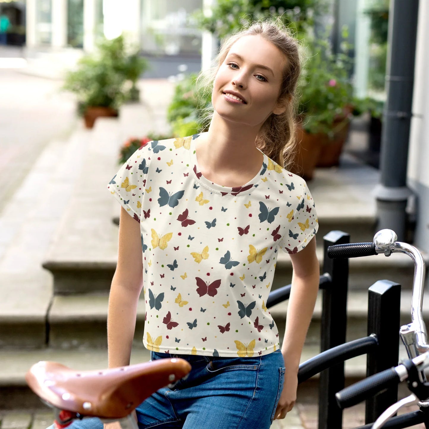 All-Over Print Crop Tee - AwRans Clothing