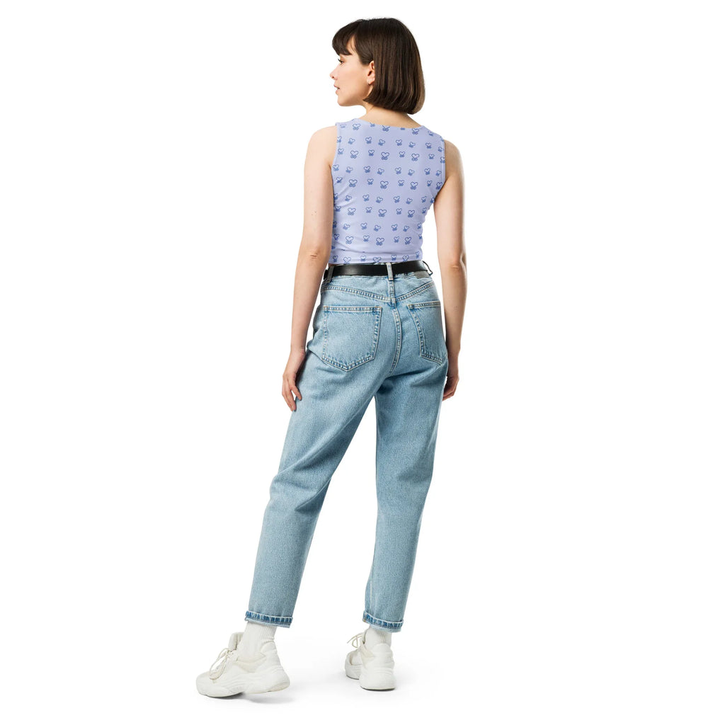 Crop Top Crop Tops AwRans Clothing all-over-print-crop-top-white-back-67bd2978e1485