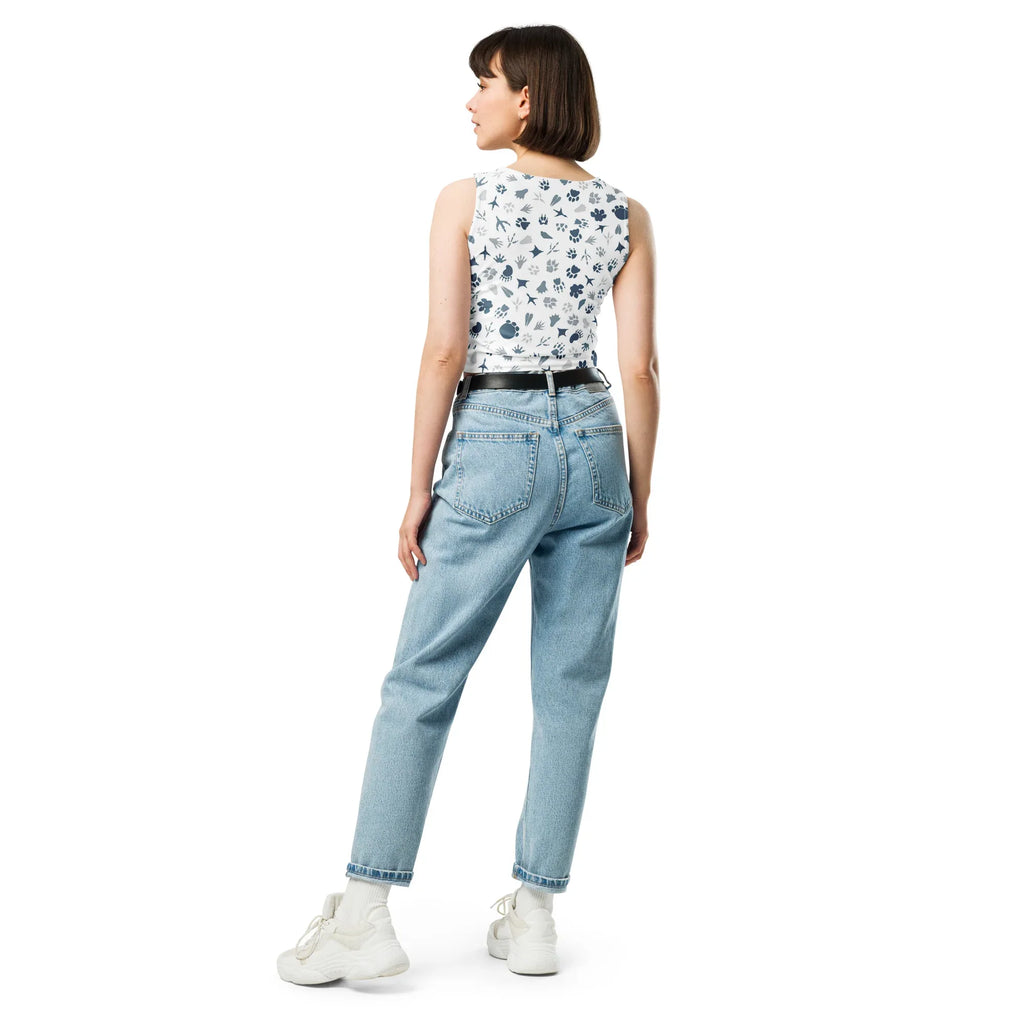 Crop Top XL Crop Tops AwRans Clothing all-over-print-crop-top-white-back-67bd29cfa4001
