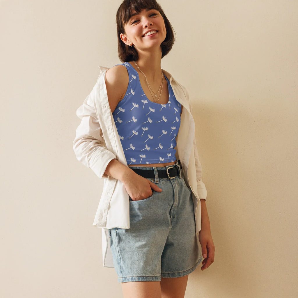 Crop Top Crop Tops AwRans Clothing all-over-print-crop-top-white-front-67bd266954348
