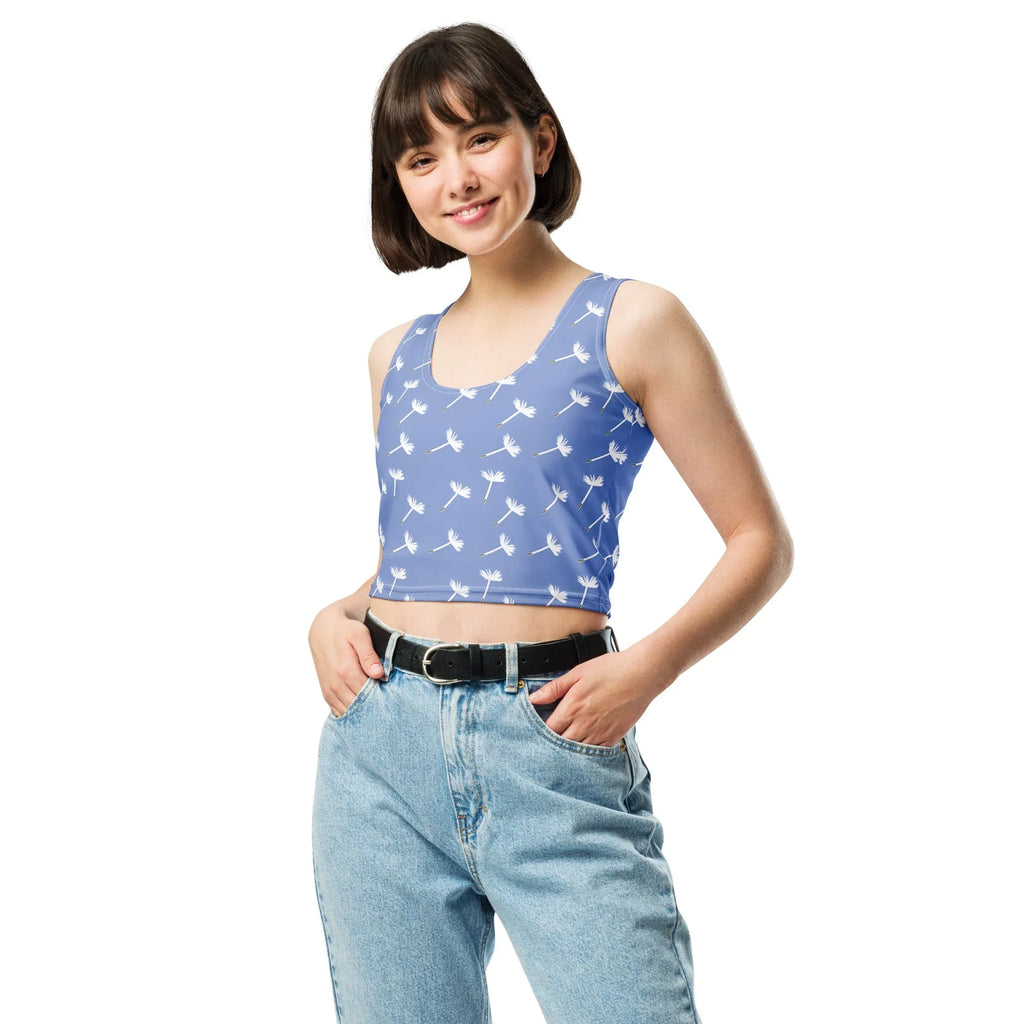 Crop Top Crop Tops AwRans Clothing all-over-print-crop-top-white-front-67bd2669549f7