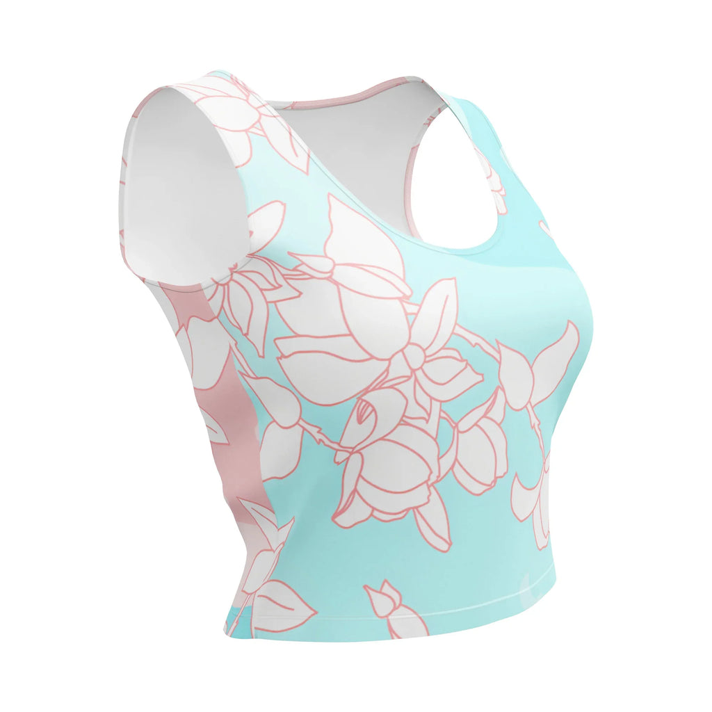 Crop Top Crop Tops AwRans Clothing all-over-print-crop-top-white-front-67bd26b3b7892