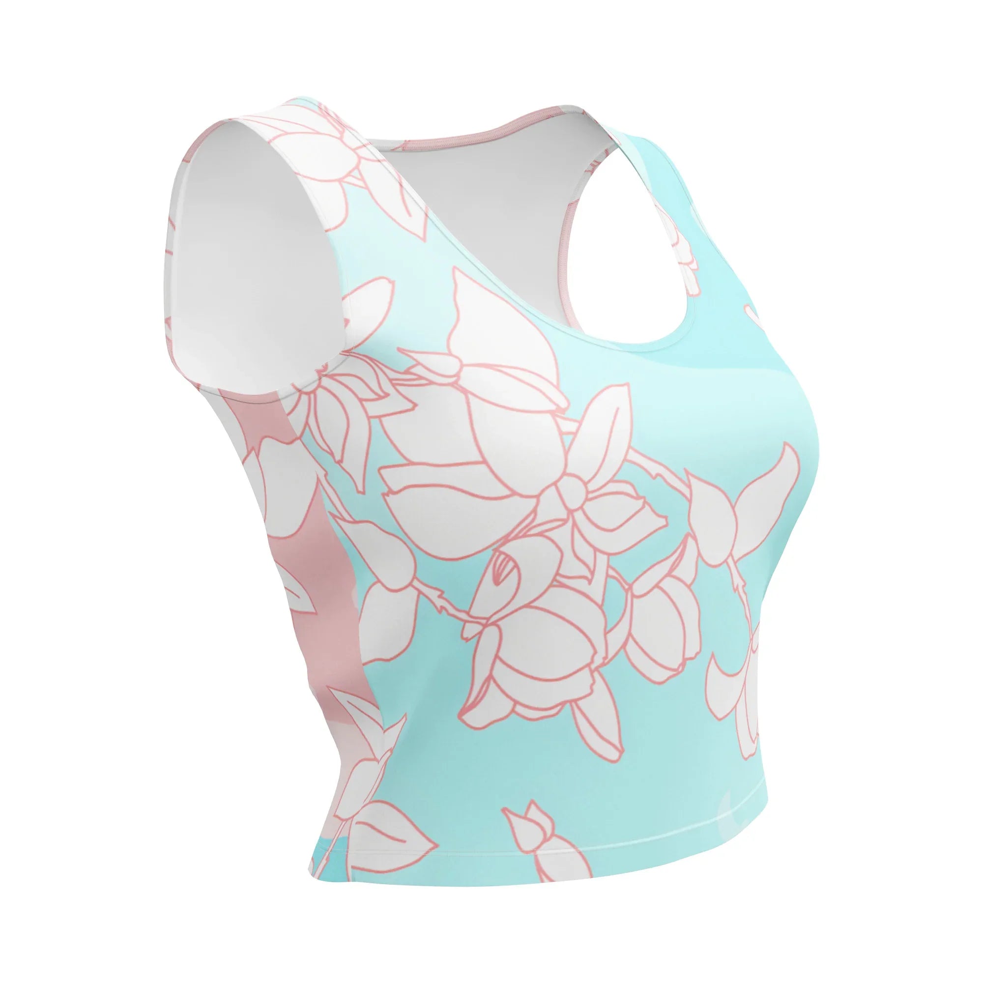 Crop Top Crop Tops AwRans Clothing all-over-print-crop-top-white-front-67bd26b3b7892