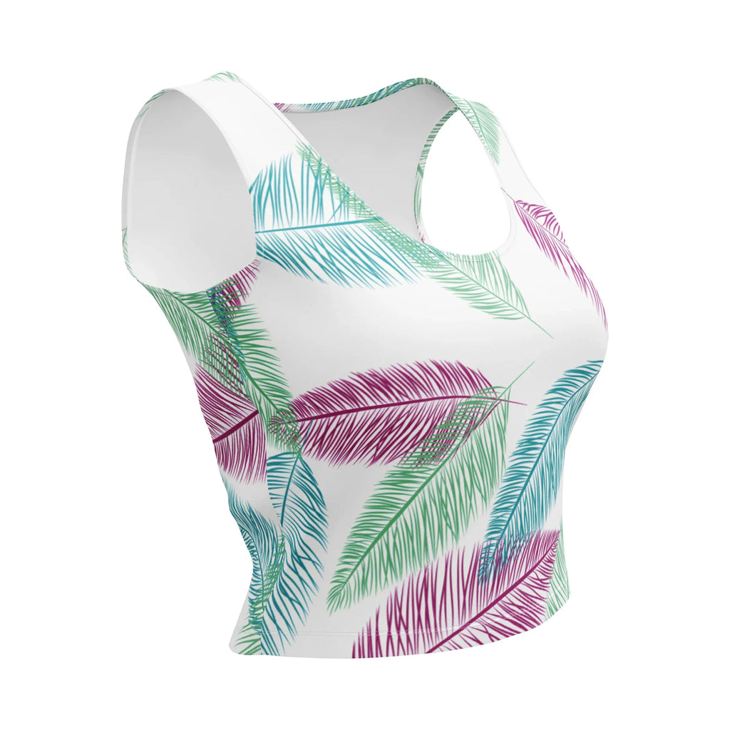 Crop Top Crop Tops AwRans Clothing all-over-print-crop-top-white-front-67bd27c774b3d