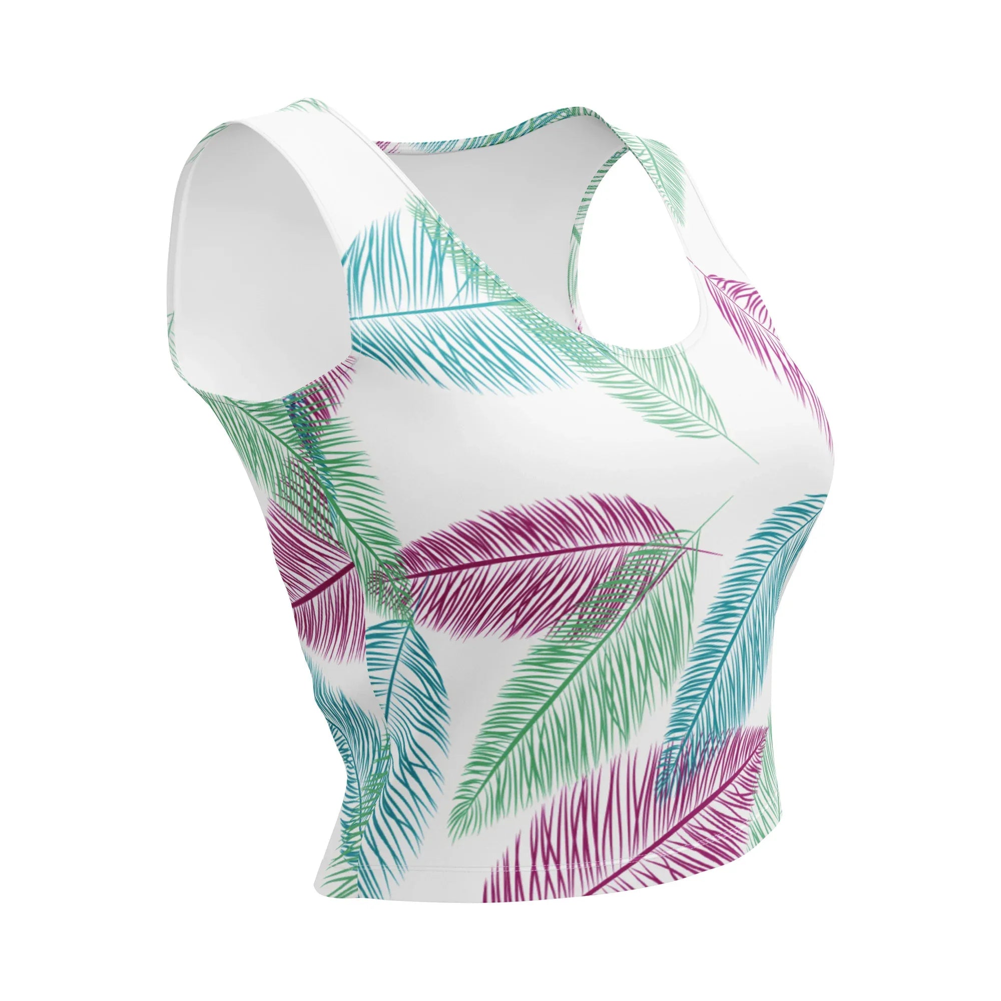 Crop Top Crop Tops AwRans Clothing all-over-print-crop-top-white-front-67bd27c774b3d