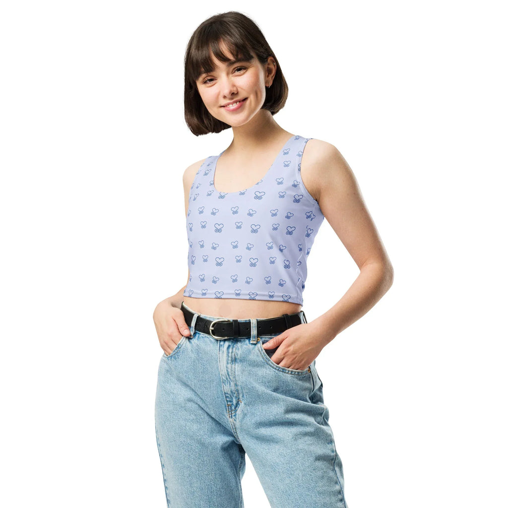 Crop Top Crop Tops AwRans Clothing all-over-print-crop-top-white-front-67bd2978e1506