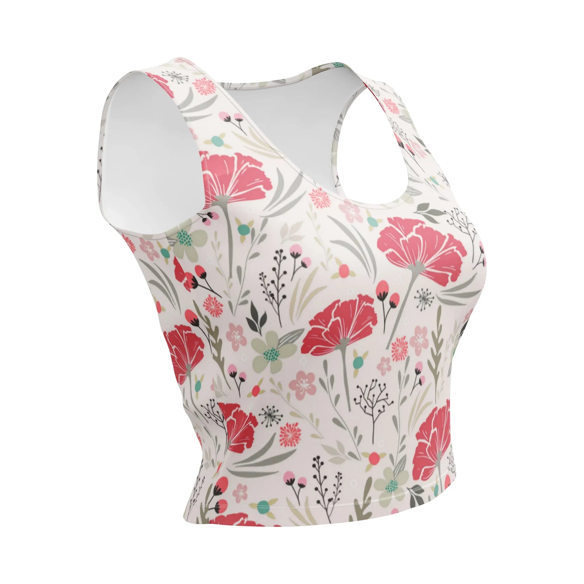 Crop Top Crop Tops AwRans Clothing all-over-print-crop-top-white-front-67bd2acae2474