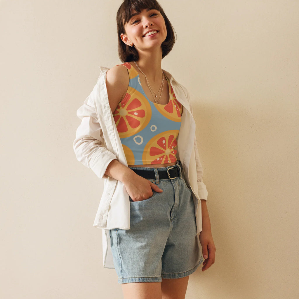Crop Top Crop Tops AwRans Clothing all-over-print-crop-top-white-front-67bd2ad6f2328