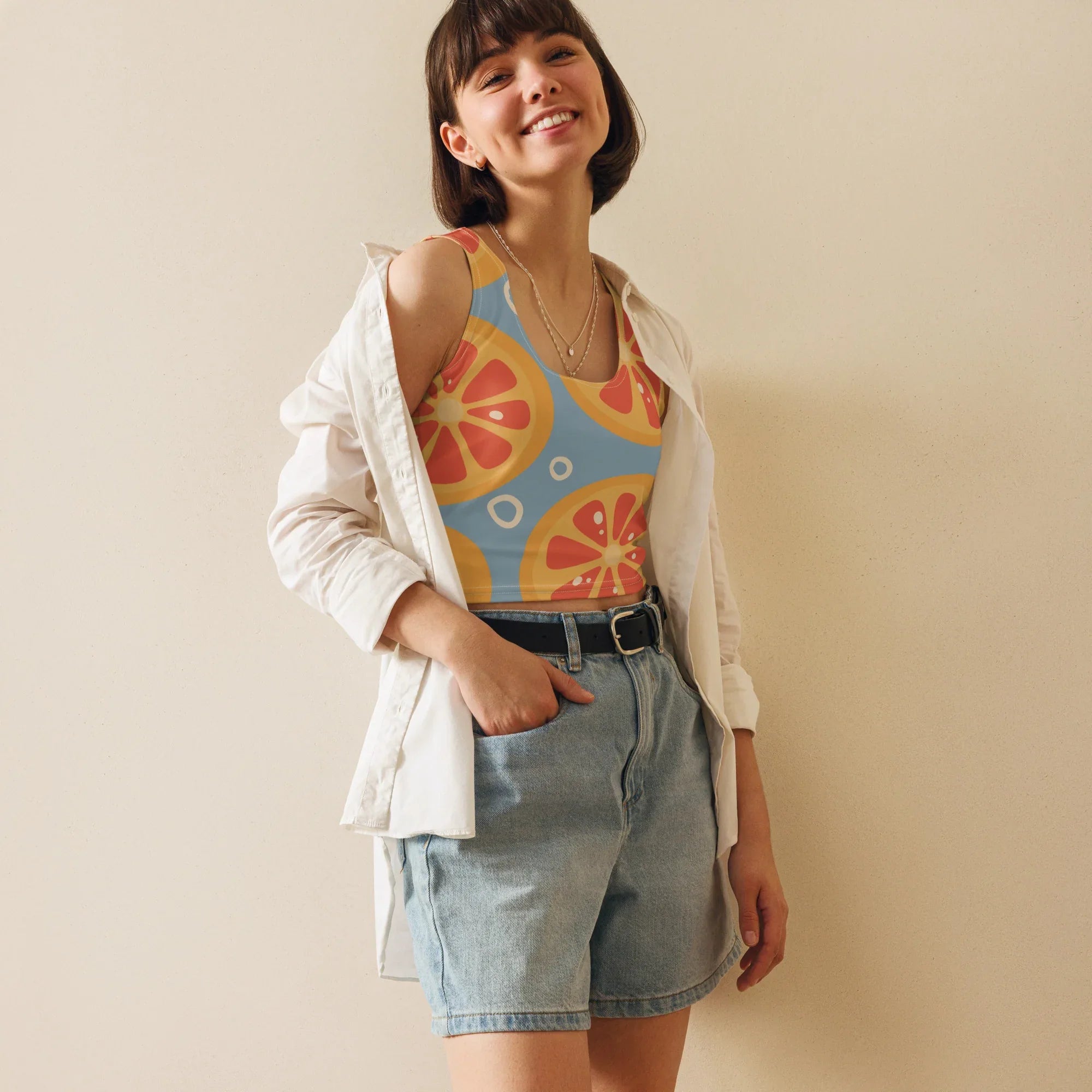 Crop Top Crop Tops AwRans Clothing all-over-print-crop-top-white-front-67bd2ad6f2328
