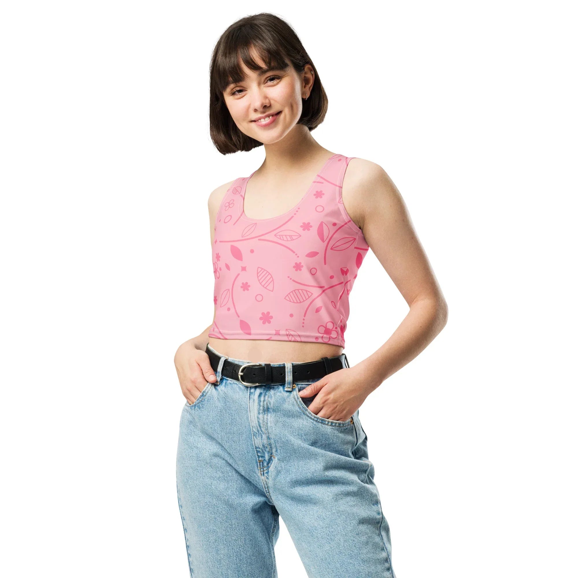 Crop Top Crop Tops AwRans Clothing all-over-print-crop-top-white-front-67bd2b0c4e6cf