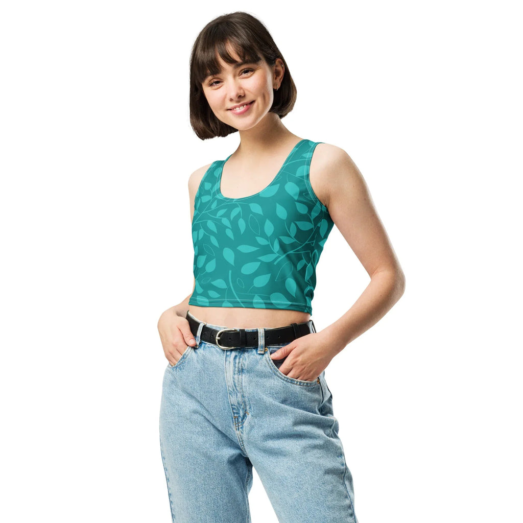 Crop Top Crop Tops AwRans Clothing all-over-print-crop-top-white-front-67bd2c0e45fef