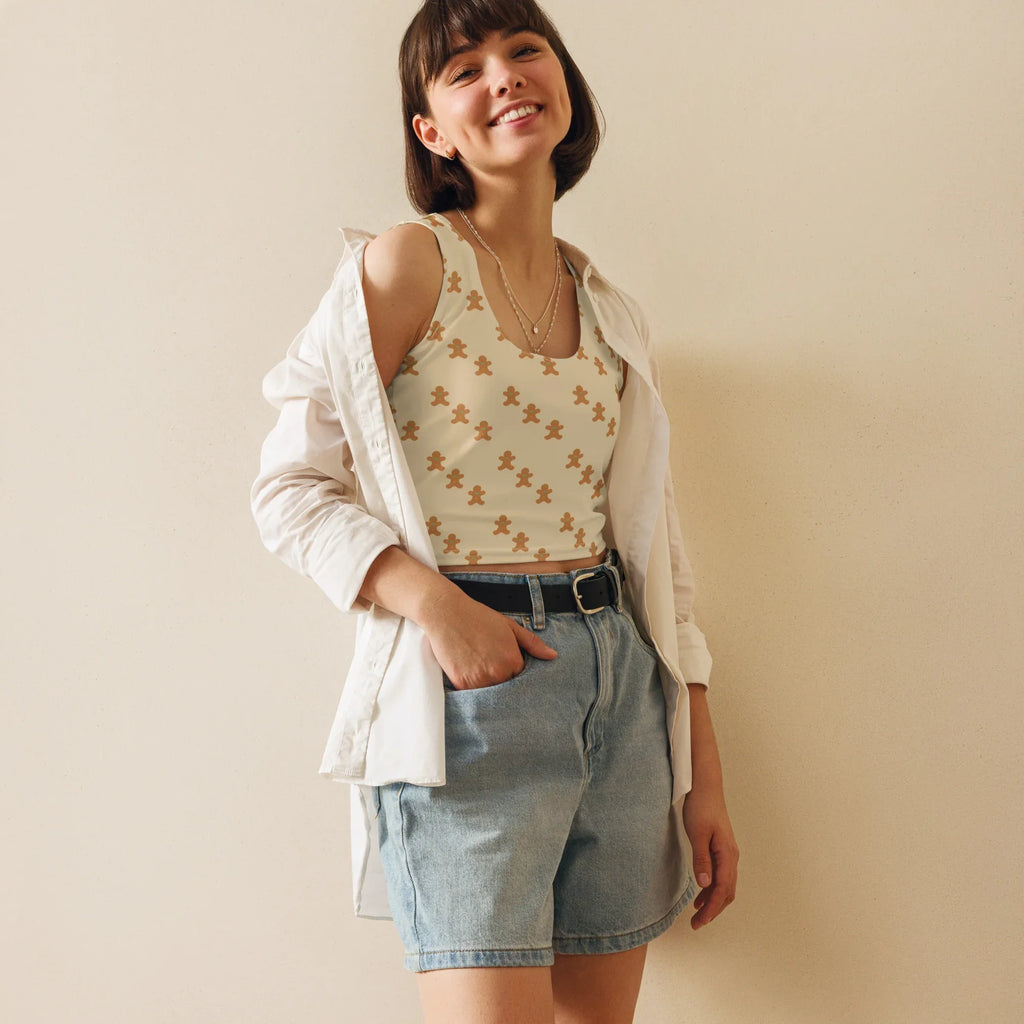 Crop Top Crop Tops AwRans Clothing all-over-print-crop-top-white-front-67bd2c8182db8