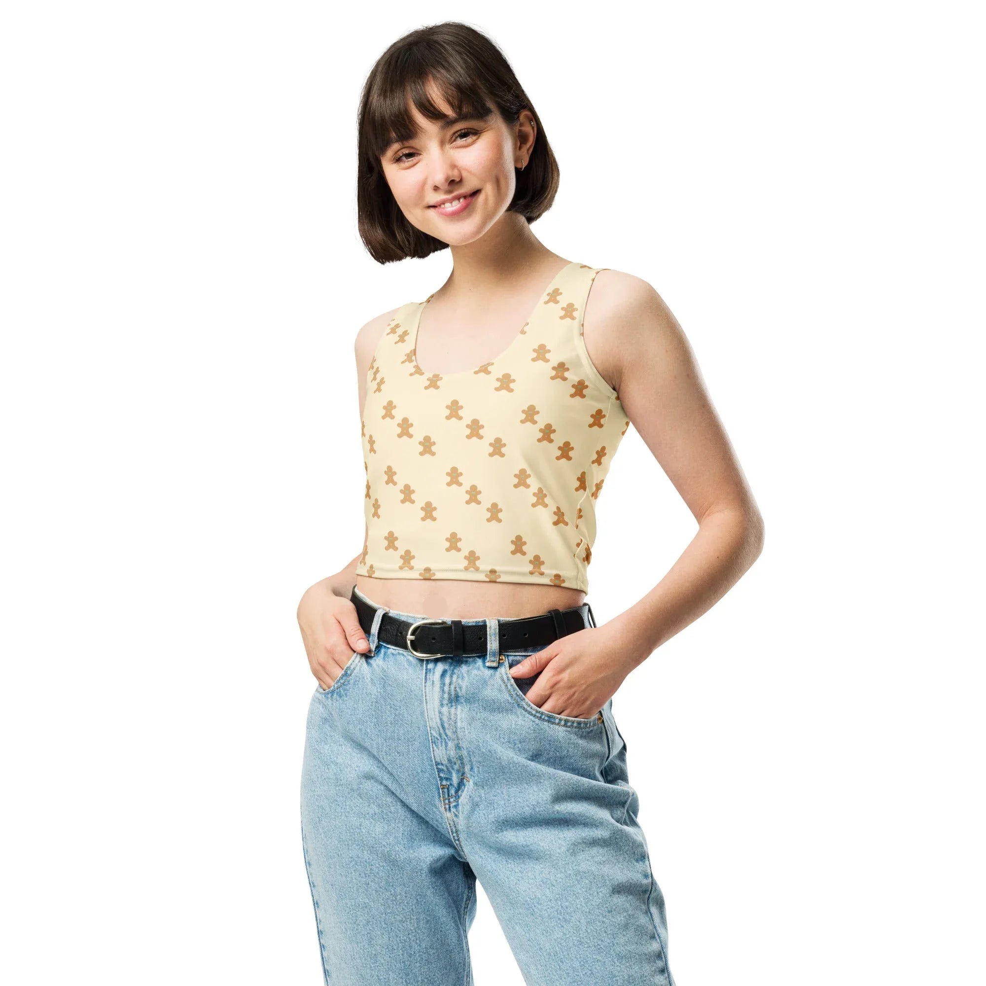 Crop Top Crop Tops AwRans Clothing all-over-print-crop-top-white-front-67bd2c8183191