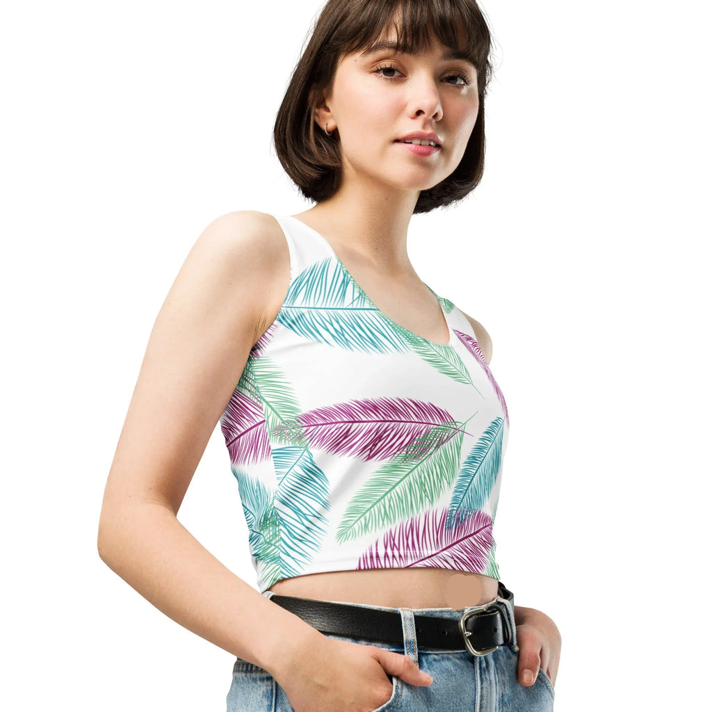 Crop Top Crop Tops AwRans Clothing all-over-print-crop-top-white-right-front-67bd27c774e13