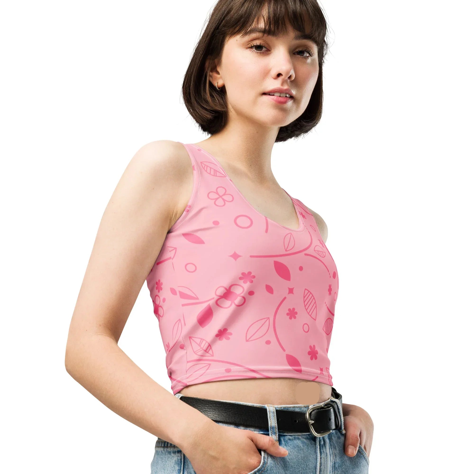 Crop Top Crop Tops AwRans Clothing all-over-print-crop-top-white-right-front-67bd2b0c4e754