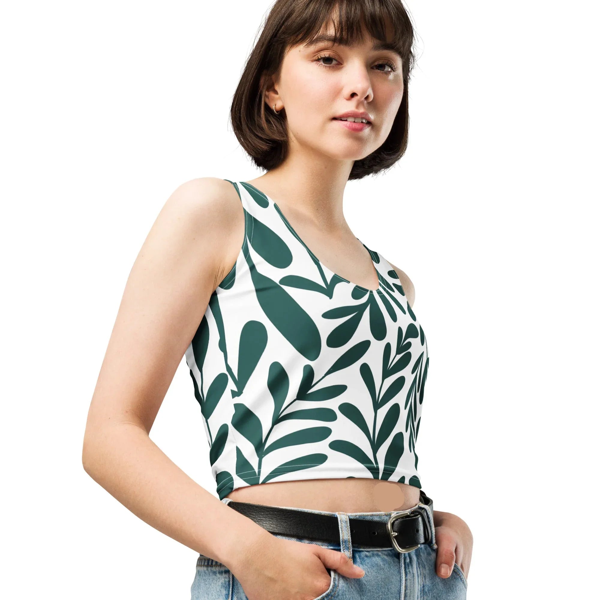 Crop Top Crop Tops AwRans Clothing all-over-print-crop-top-white-right-front-67bd2ba6e7dd1