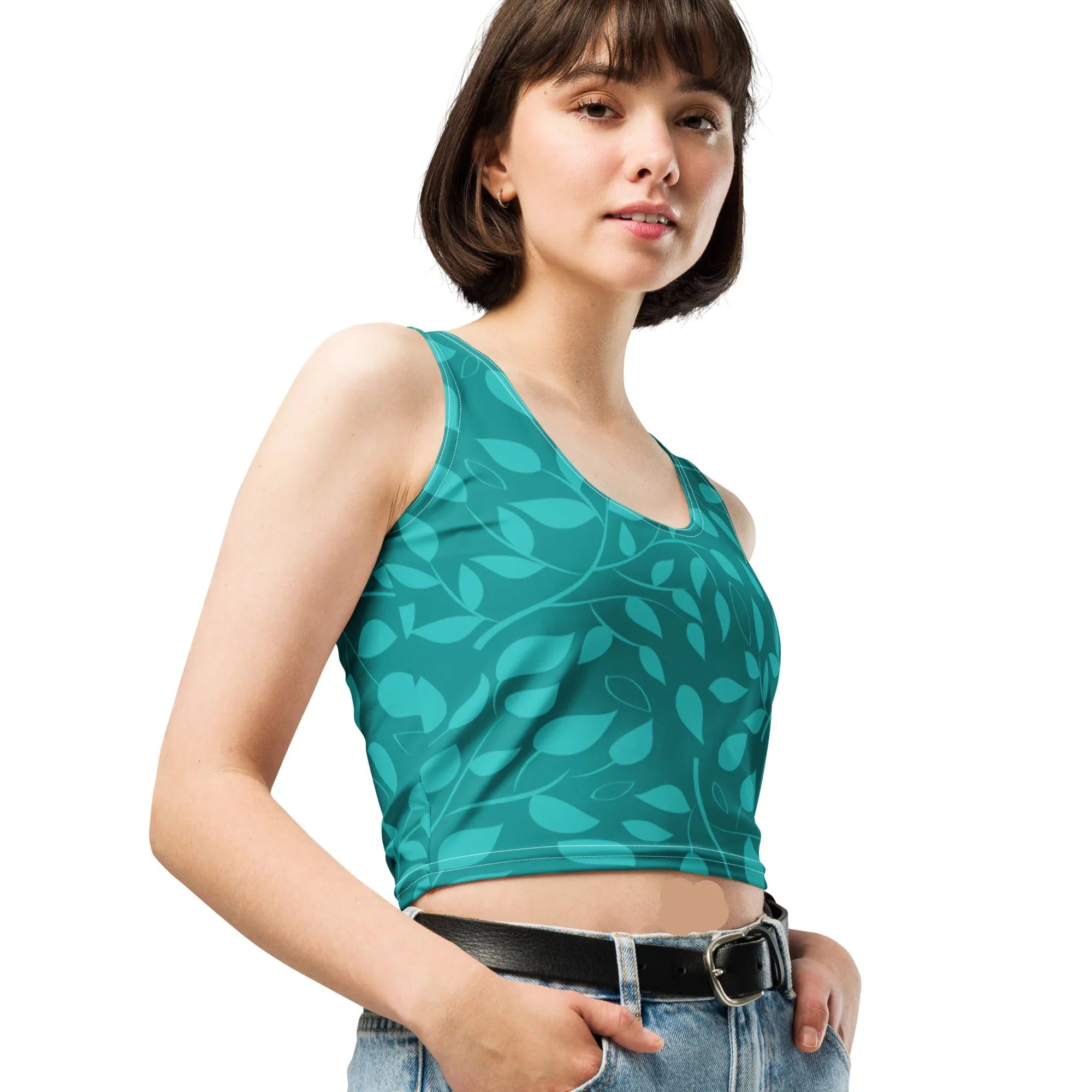 Crop Top Crop Tops AwRans Clothing all-over-print-crop-top-white-right-front-67bd2c0e460f1