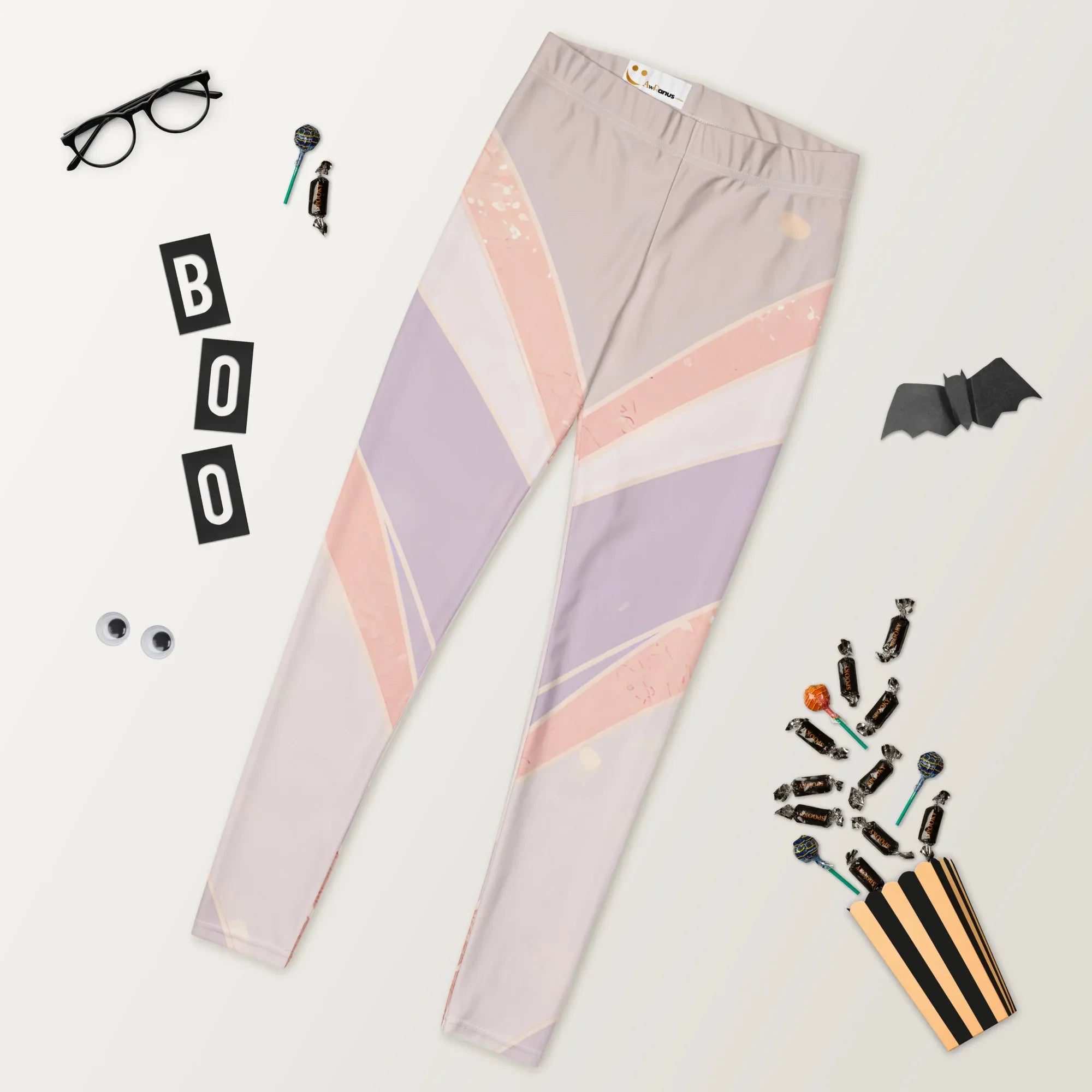 Leggings Leggings AwRans Clothing all-over-print-leggings-white-front-687e22b486714