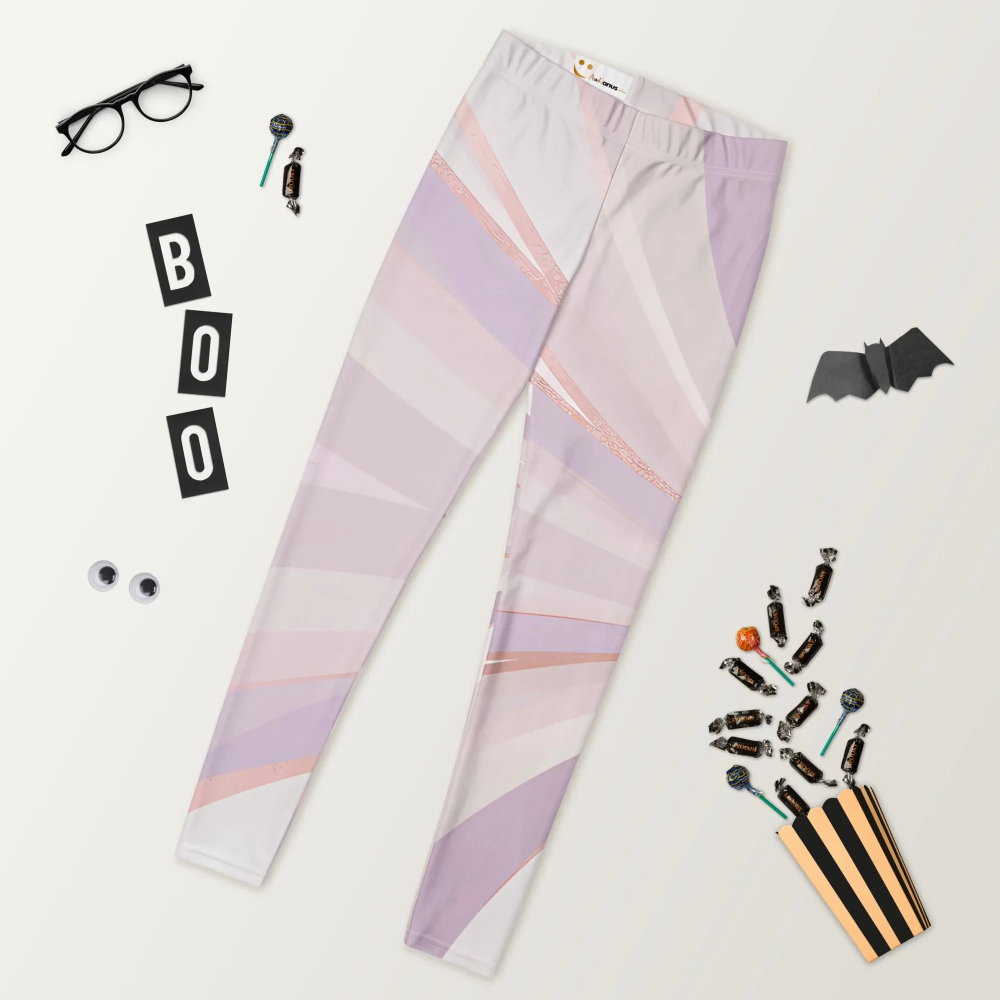 Leggings Leggings AwRans Clothing all-over-print-leggings-white-front-687e232436623