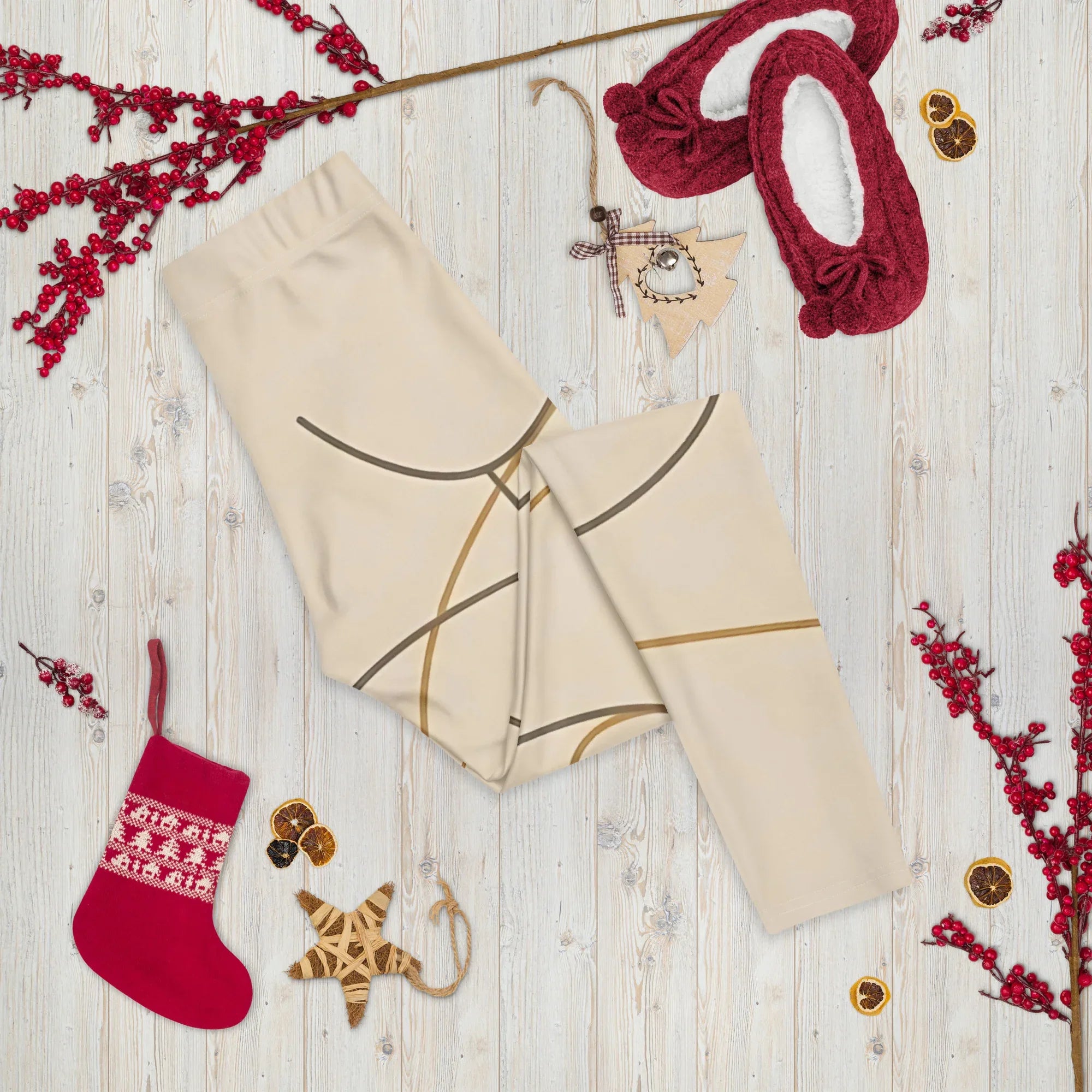 Leggings Leggings AwRans Clothing all-over-print-leggings-white-front-687e2397a7ffb