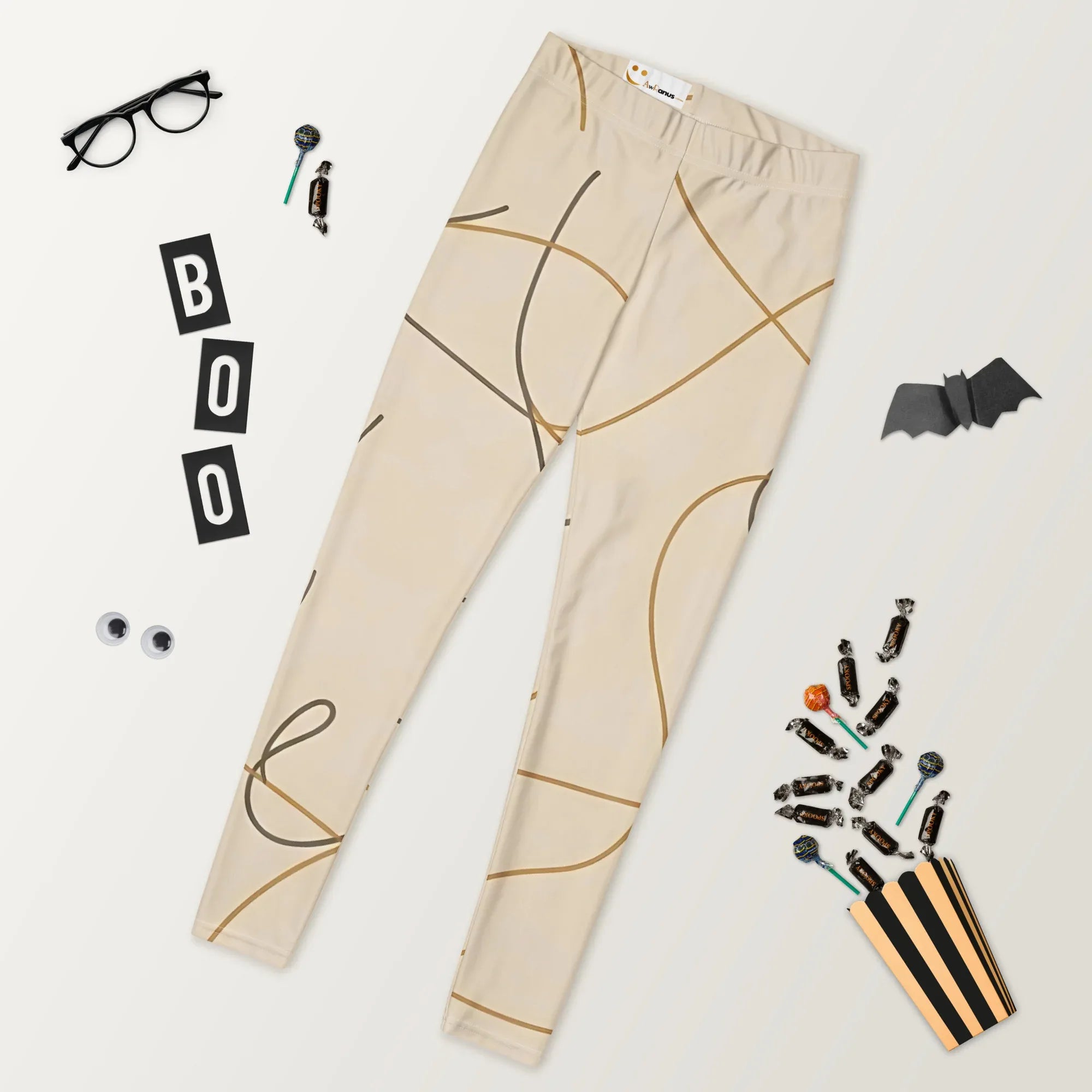 Leggings Leggings AwRans Clothing all-over-print-leggings-white-front-687e2397a8111