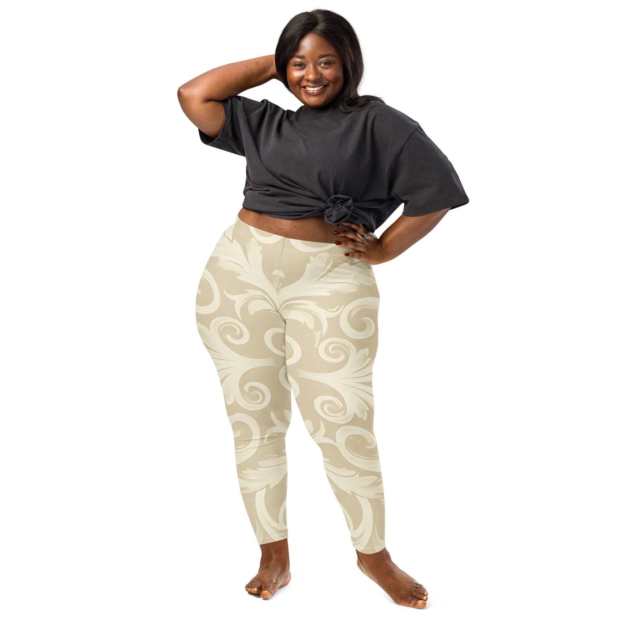 Leggings Leggings AwRans Clothing all-over-print-leggings-white-front-687f6c7936b9f