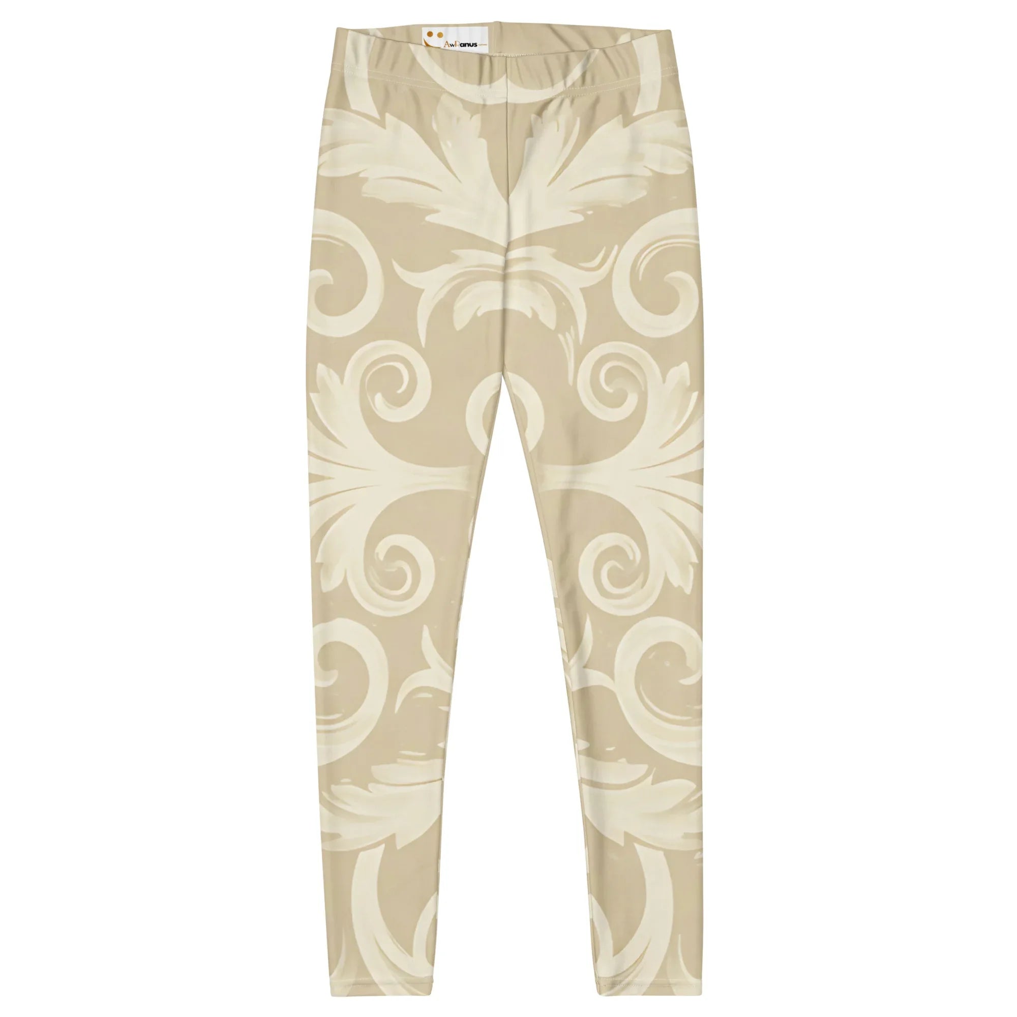 Leggings Leggings AwRans Clothing all-over-print-leggings-white-front-687f6c793718c