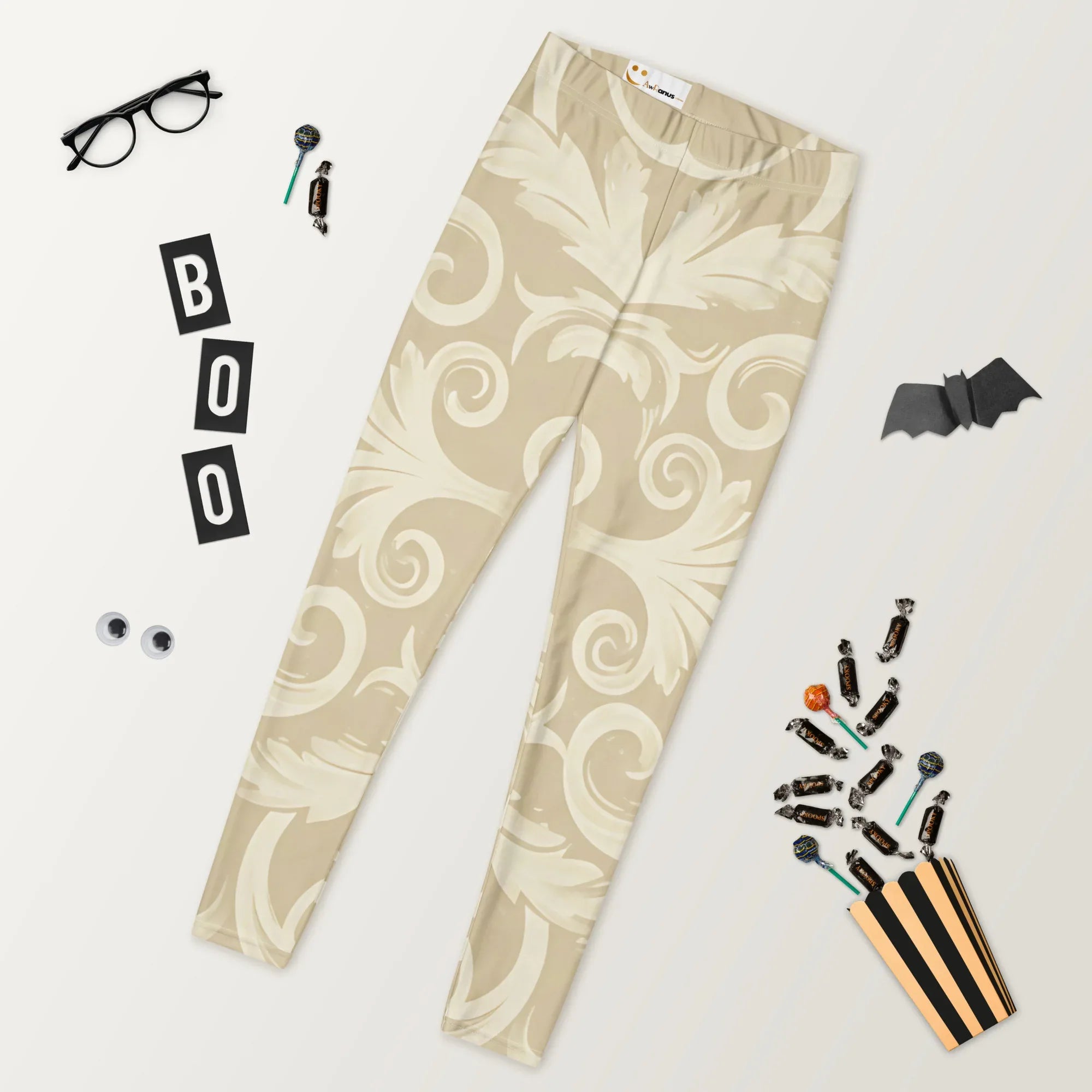Leggings Leggings AwRans Clothing all-over-print-leggings-white-front-687f6c79373e0