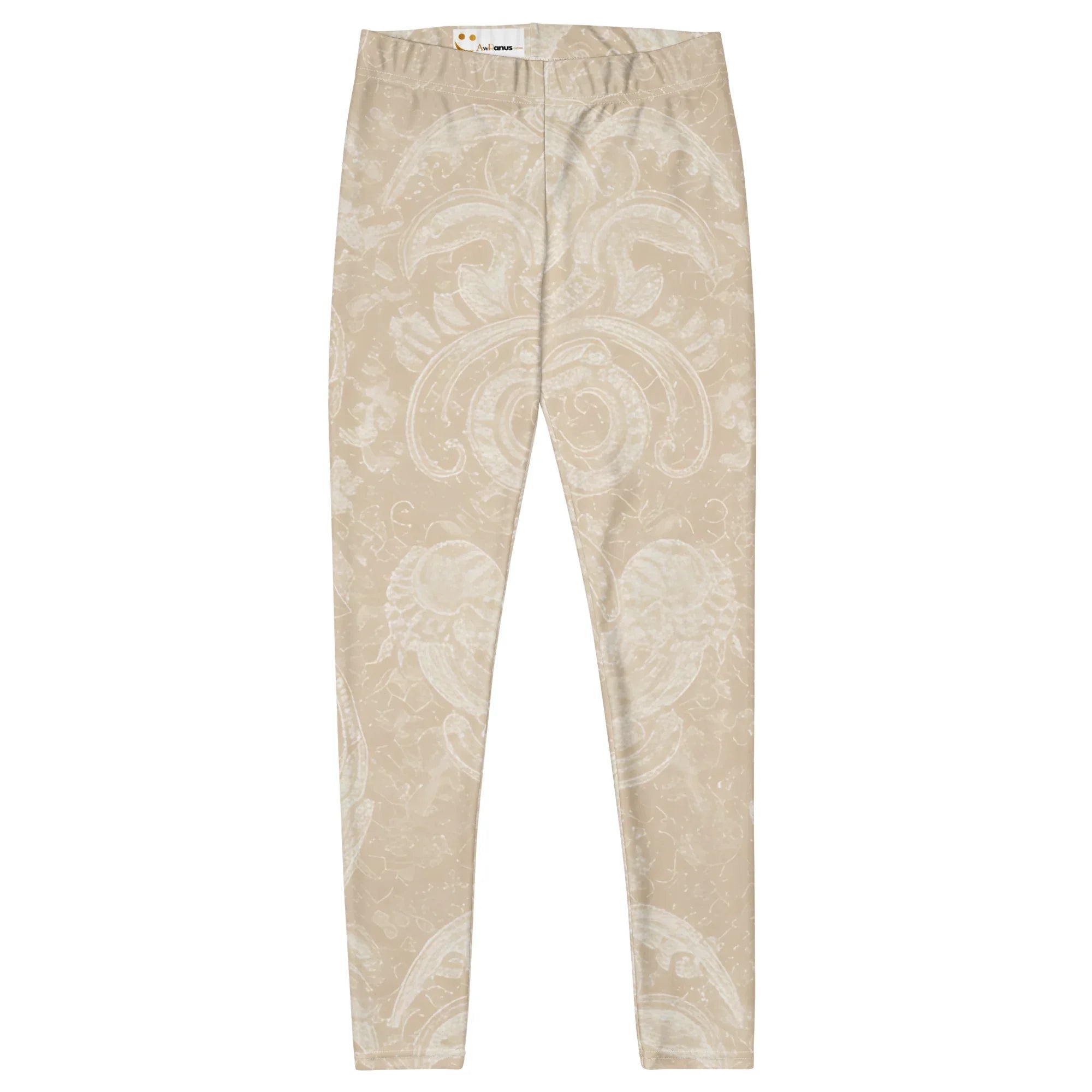 Leggings Leggings AwRans Clothing all-over-print-leggings-white-front-687f6d244e34a