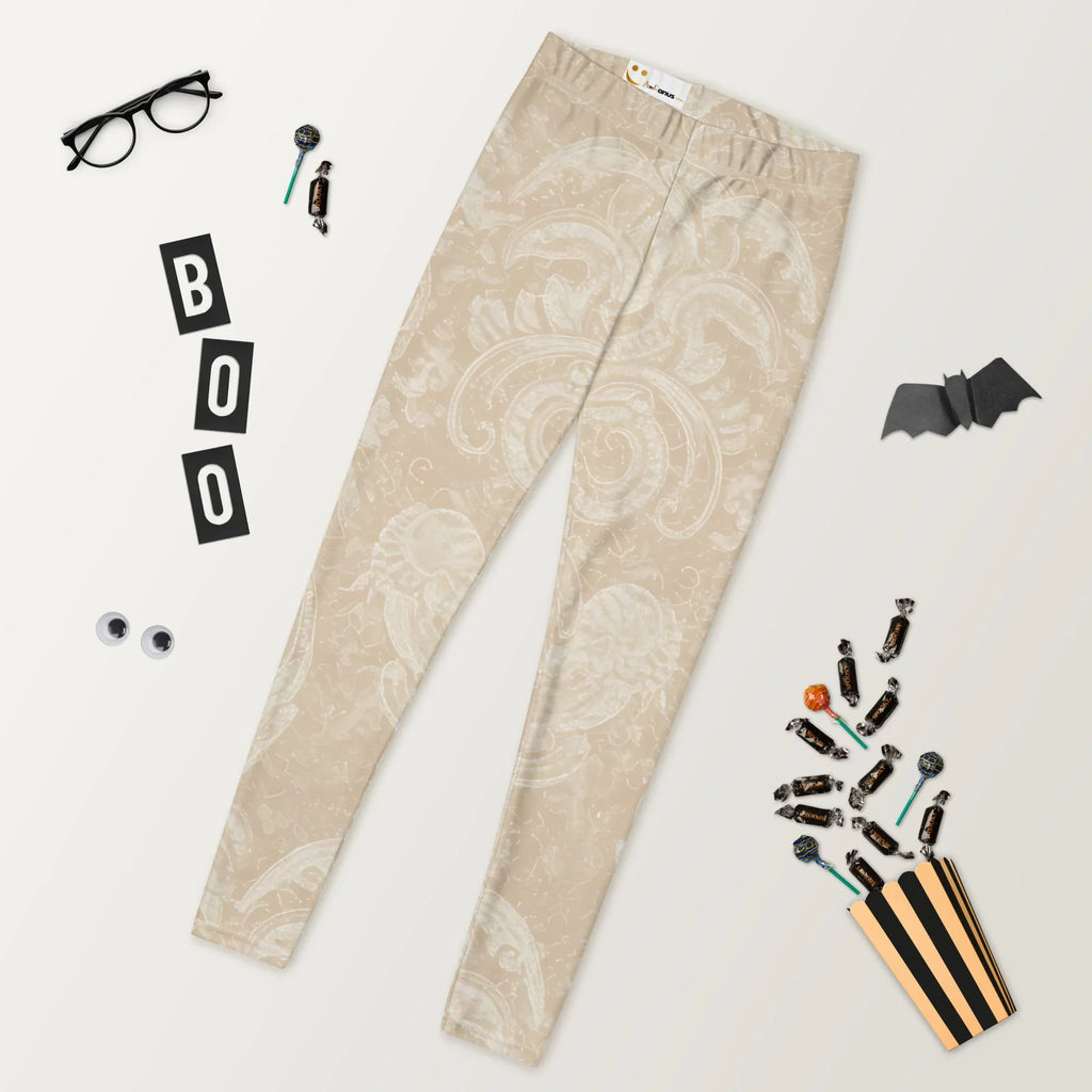 Leggings Leggings AwRans Clothing all-over-print-leggings-white-front-687f6d244e5ab