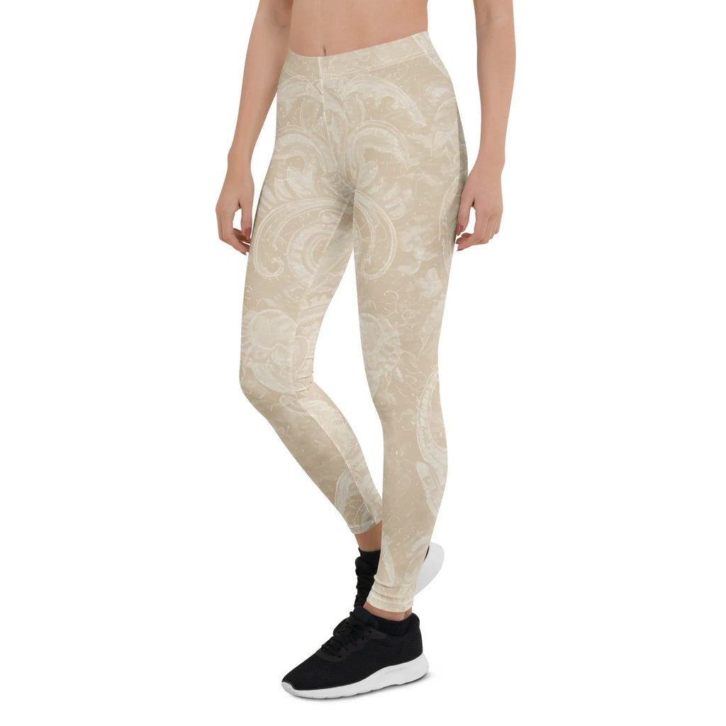 Leggings Leggings AwRans Clothing all-over-print-leggings-white-left-front-687f6d244e80f