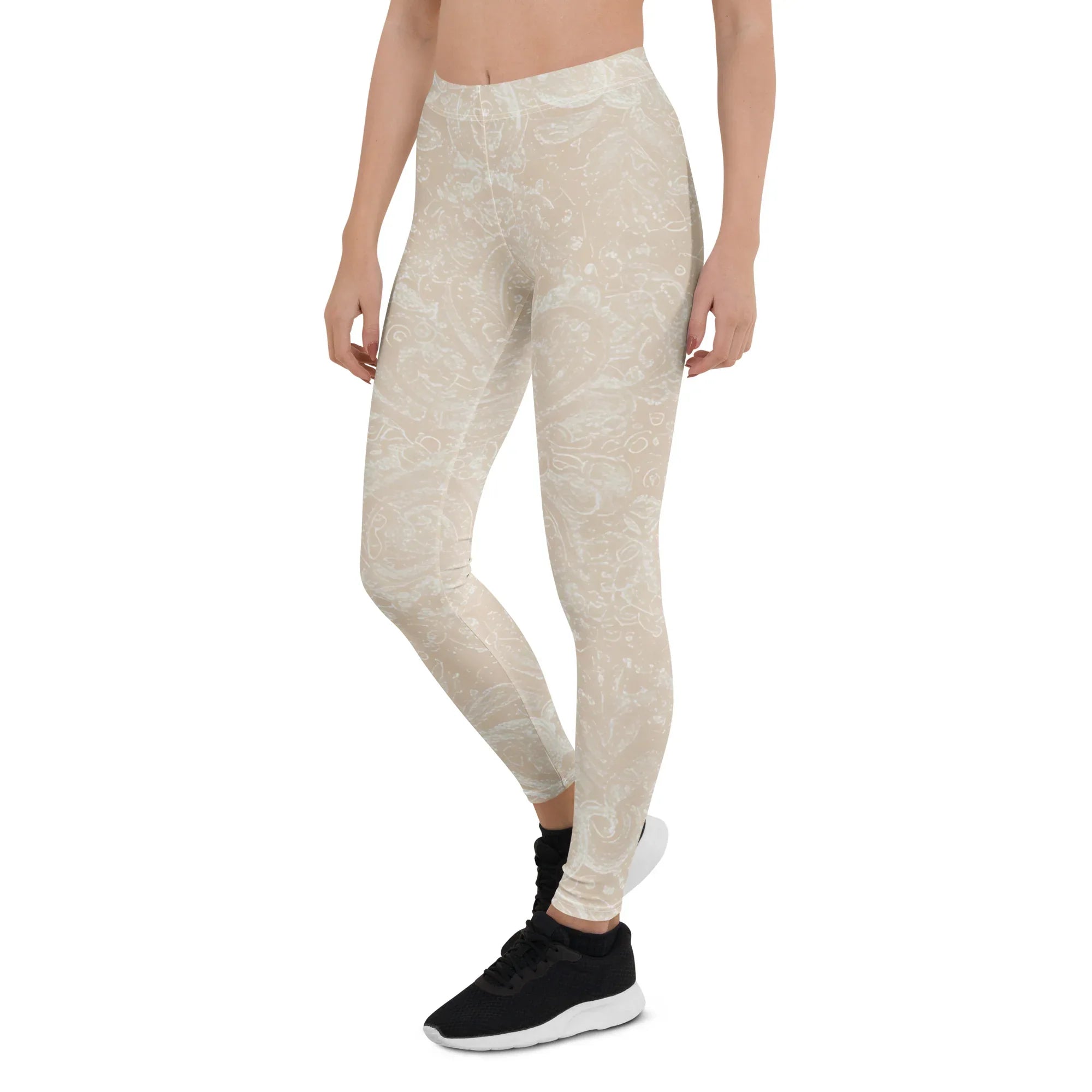 Leggings Leggings AwRans Clothing all-over-print-leggings-white-left-front-687f6d8003809