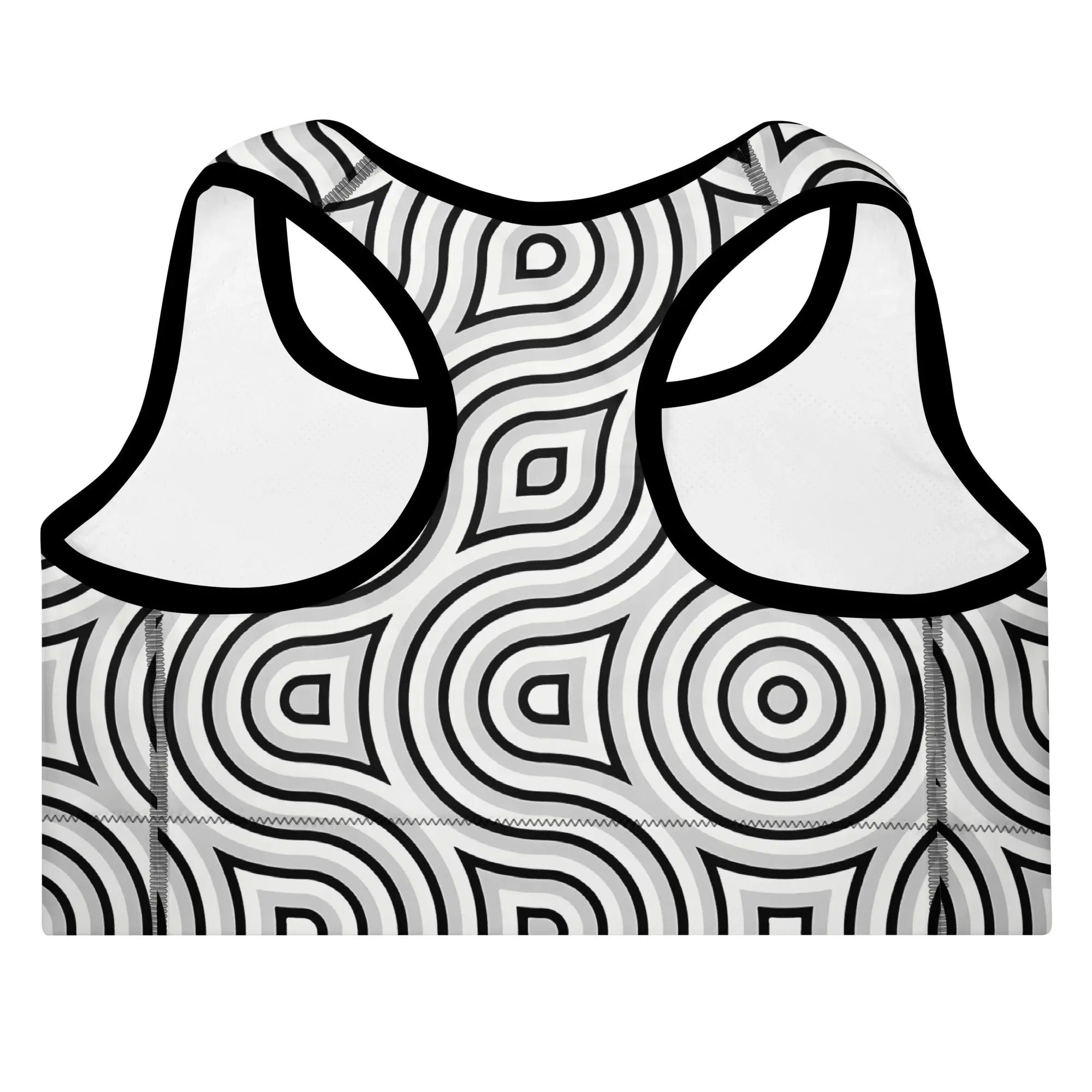 Padded Sports Bra Sports Bra AwRans Clothing all-over-print-padded-sports-bra-black-back-67ec08e3da289