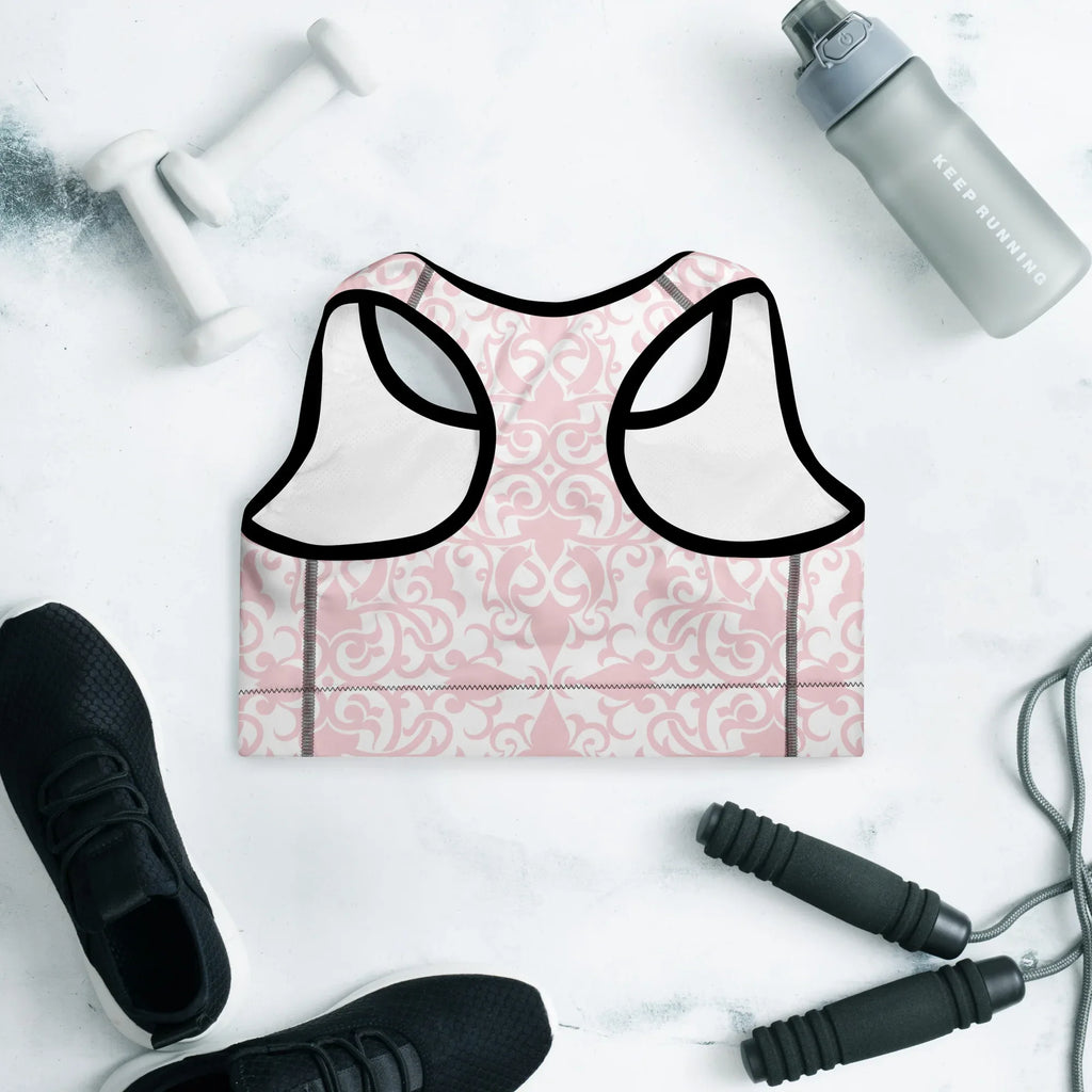 Padded Sports Bra Sports Bra AwRans Clothing all-over-print-padded-sports-bra-black-back-67ec09e89c160
