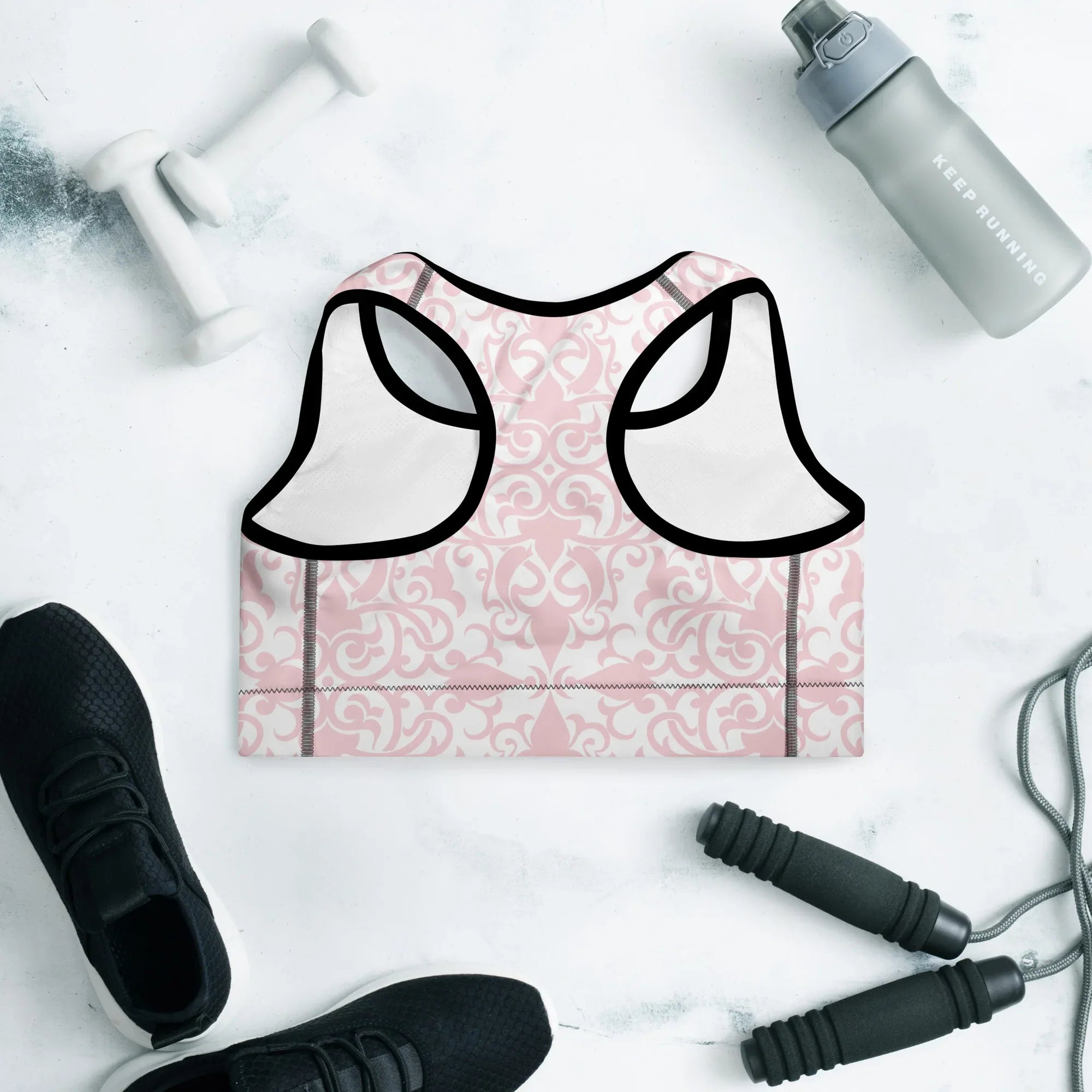Padded Sports Bra Sports Bra AwRans Clothing all-over-print-padded-sports-bra-black-back-67ec09e89c160