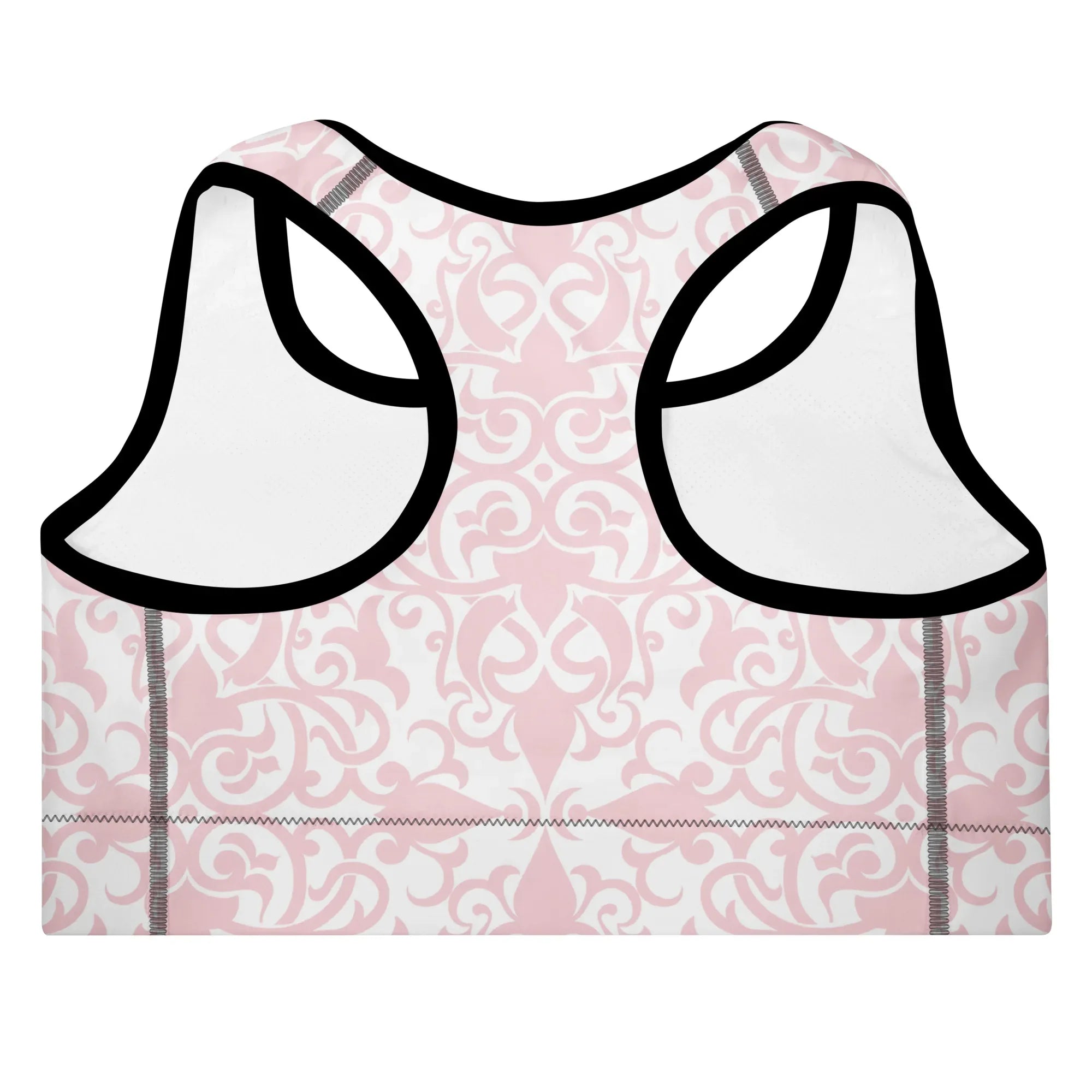 Padded Sports Bra Sports Bra AwRans Clothing all-over-print-padded-sports-bra-black-back-67ec09e89c1e7