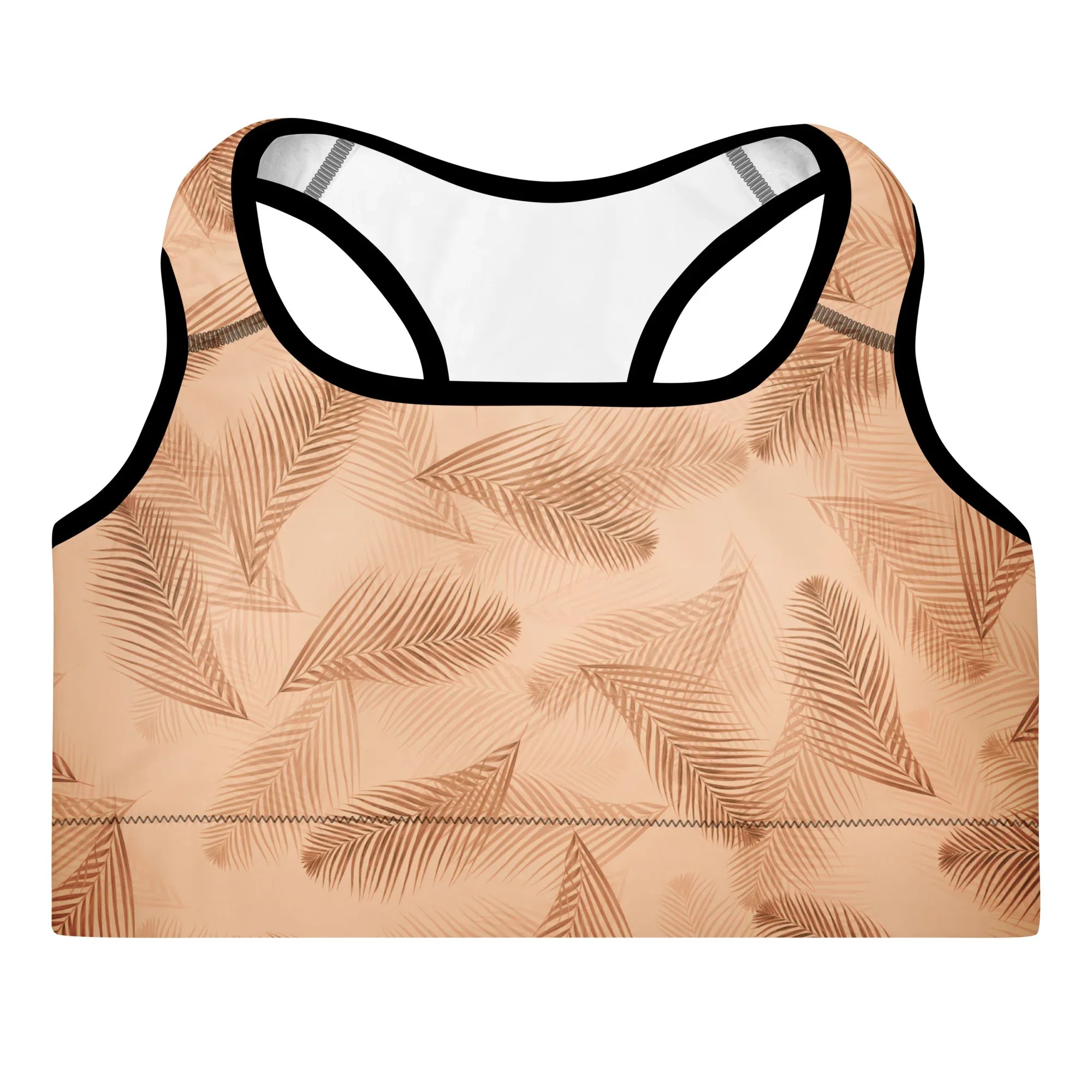 Padded Sports Bra Sports Bra AwRans Clothing all-over-print-padded-sports-bra-black-front-67ec0861c19e9