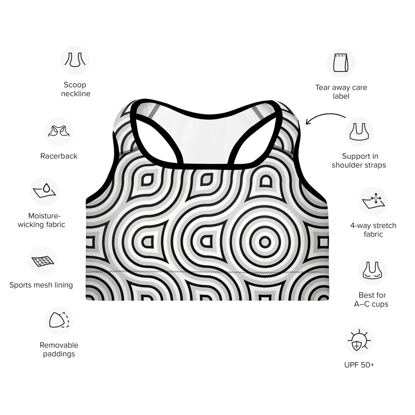 Padded Sports Bra - AwRans Clothing